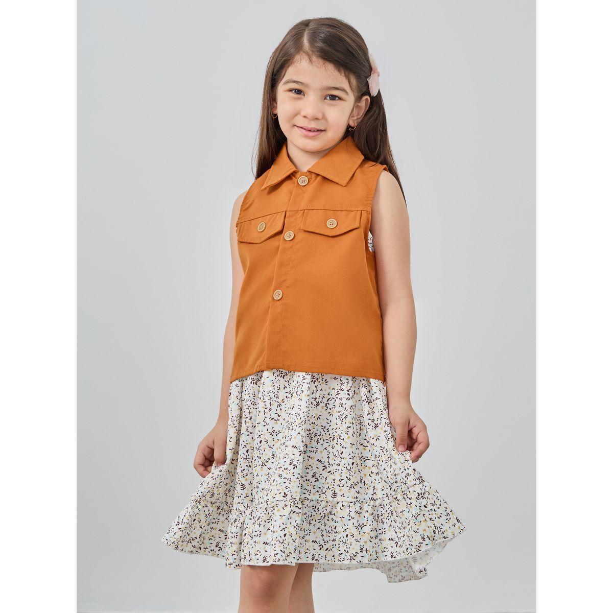 فستان بطبعة زهور مع معطف-girls-clothing-setsandcoords-image-3