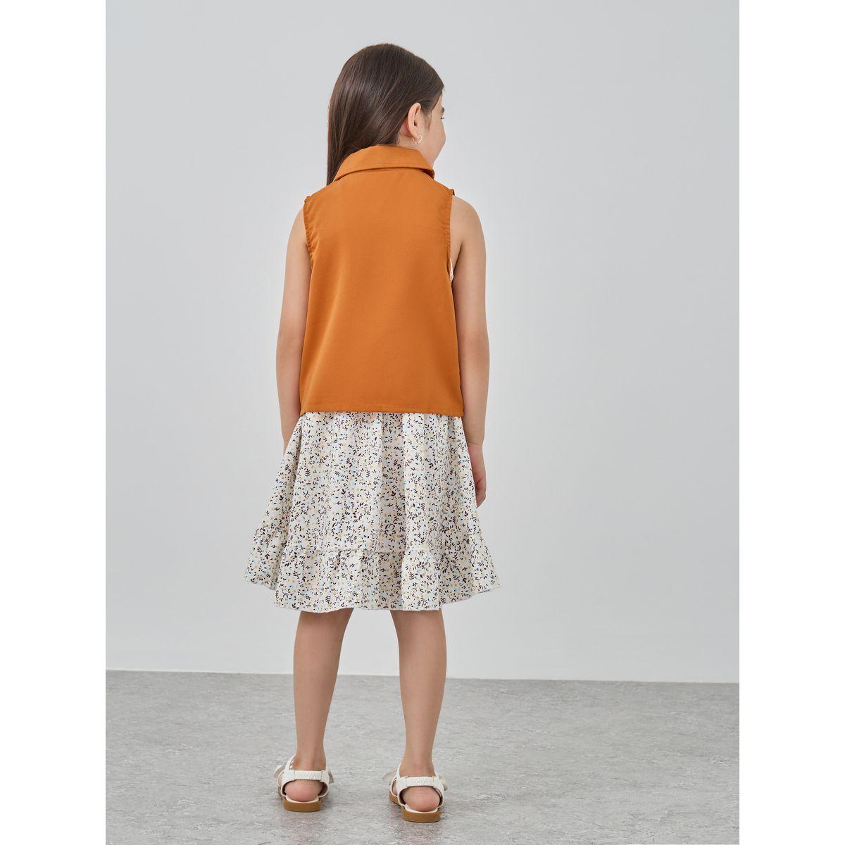 فستان بطبعة زهور مع معطف-girls-clothing-setsandcoords-image-5