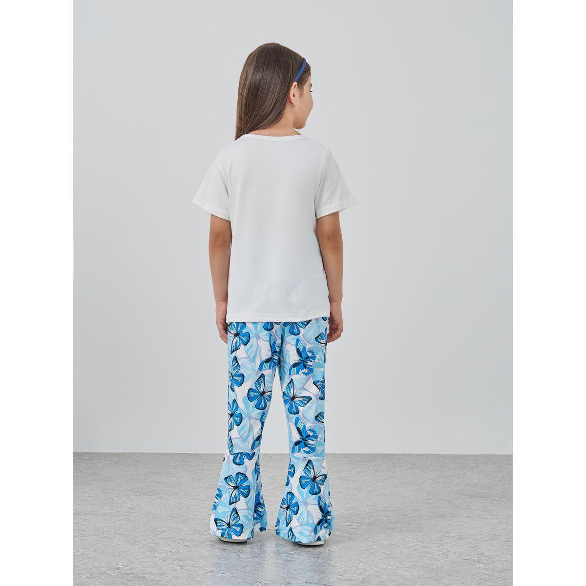 Styli Butterfly Print Round Neck T-Shirt and Pants Set-girls-clothing-setsandcoords-image-5