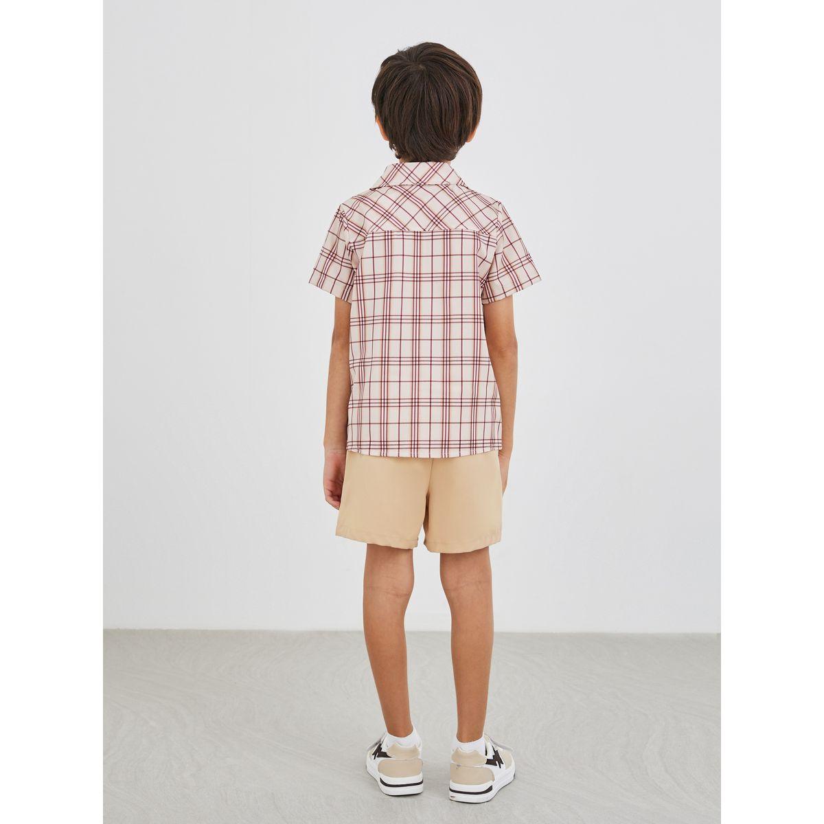 Styli Checked Pocket Detail Shirt and Shorts Set-boys-clothing-setsandcoords-image-4
