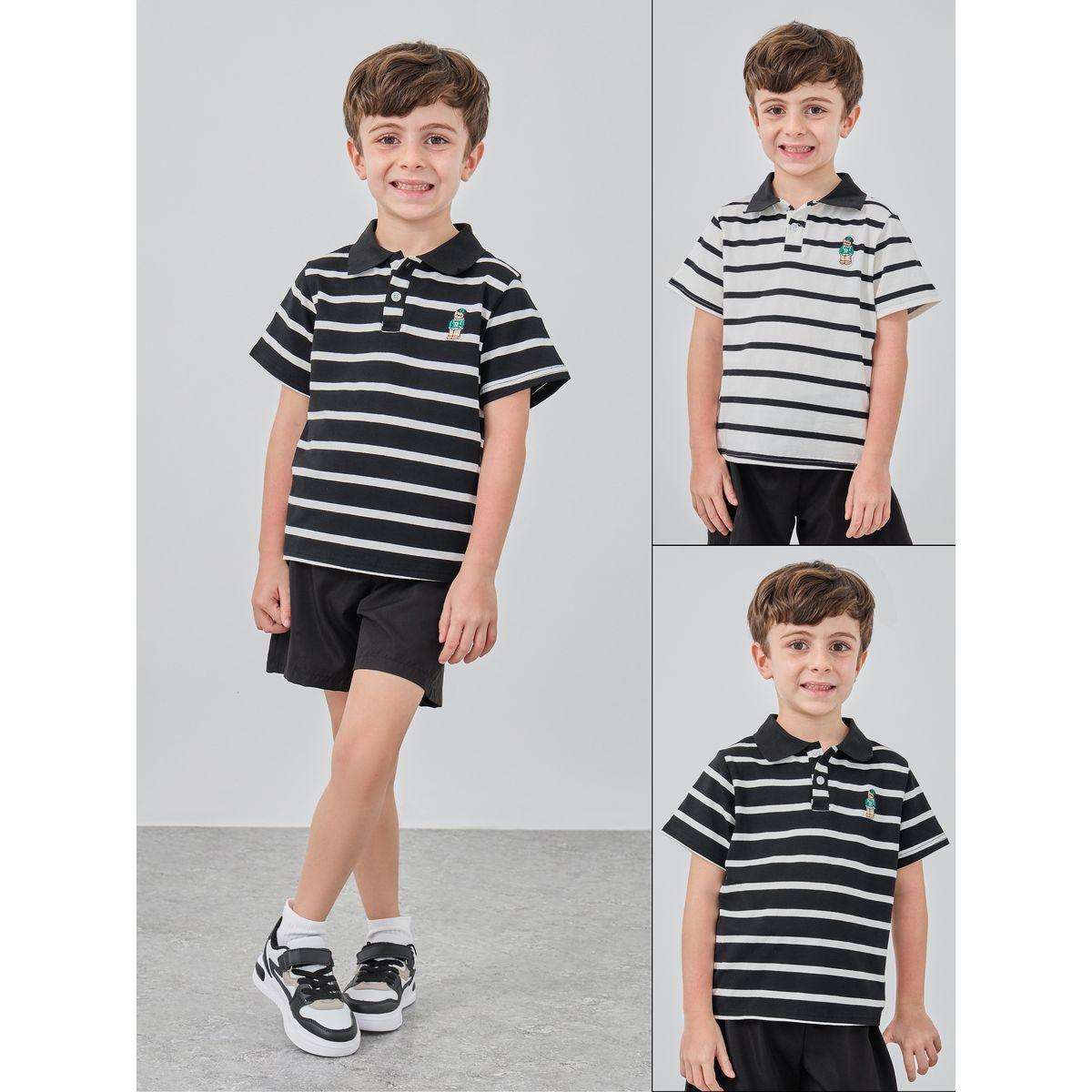 Styli Pack of 2 - Striped Polo T-Shirt-boys-clothing-tshirtsandpolos-image-1
