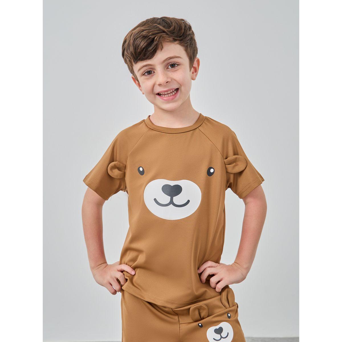 Styli Bear Print Round Neck T-Shirt and Shorts Set-boys-clothing-setsandcoords-image-2