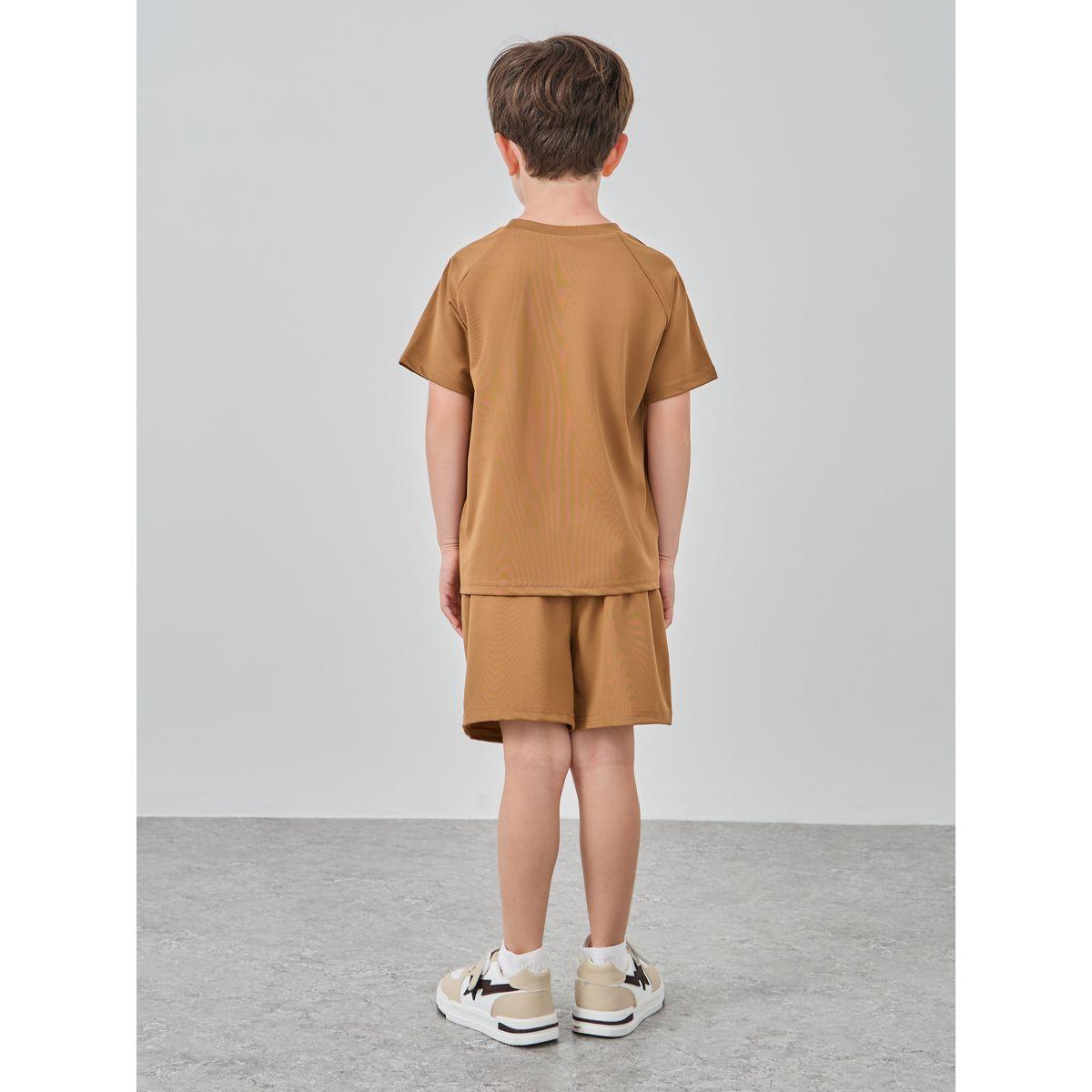 طقم من شورت وتيشيرت بطبعة دب-boys-clothing-setsandcoords-image-5