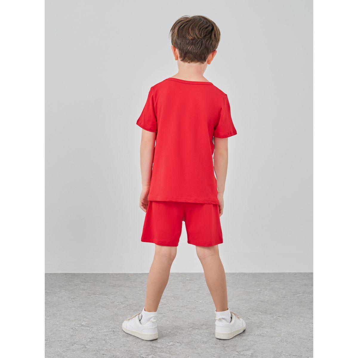 Styli Color Block Slogan Print T-Shirt and Shorts Set-boys-clothing-setsandcoords-image-6