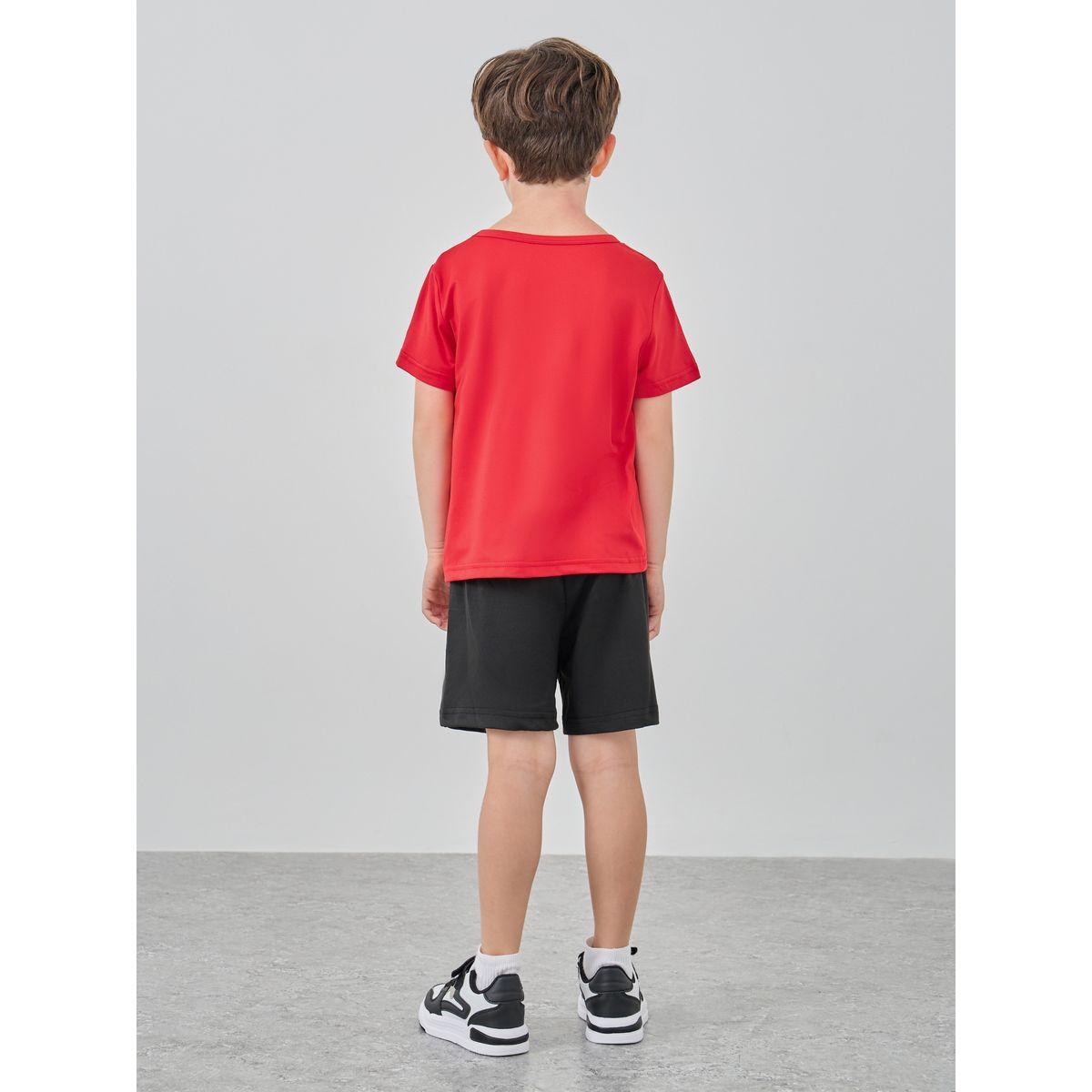 Styli Striped Print Round Neck T-Shirt and Shorts Set-boys-clothing-setsandcoords-image-5