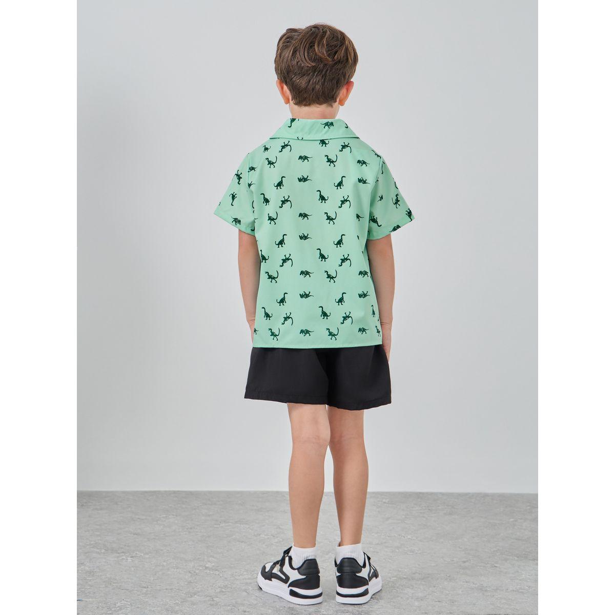 Styli Dinosaur Print Shirt and Shorts Set-boys-clothing-setsandcoords-image-5