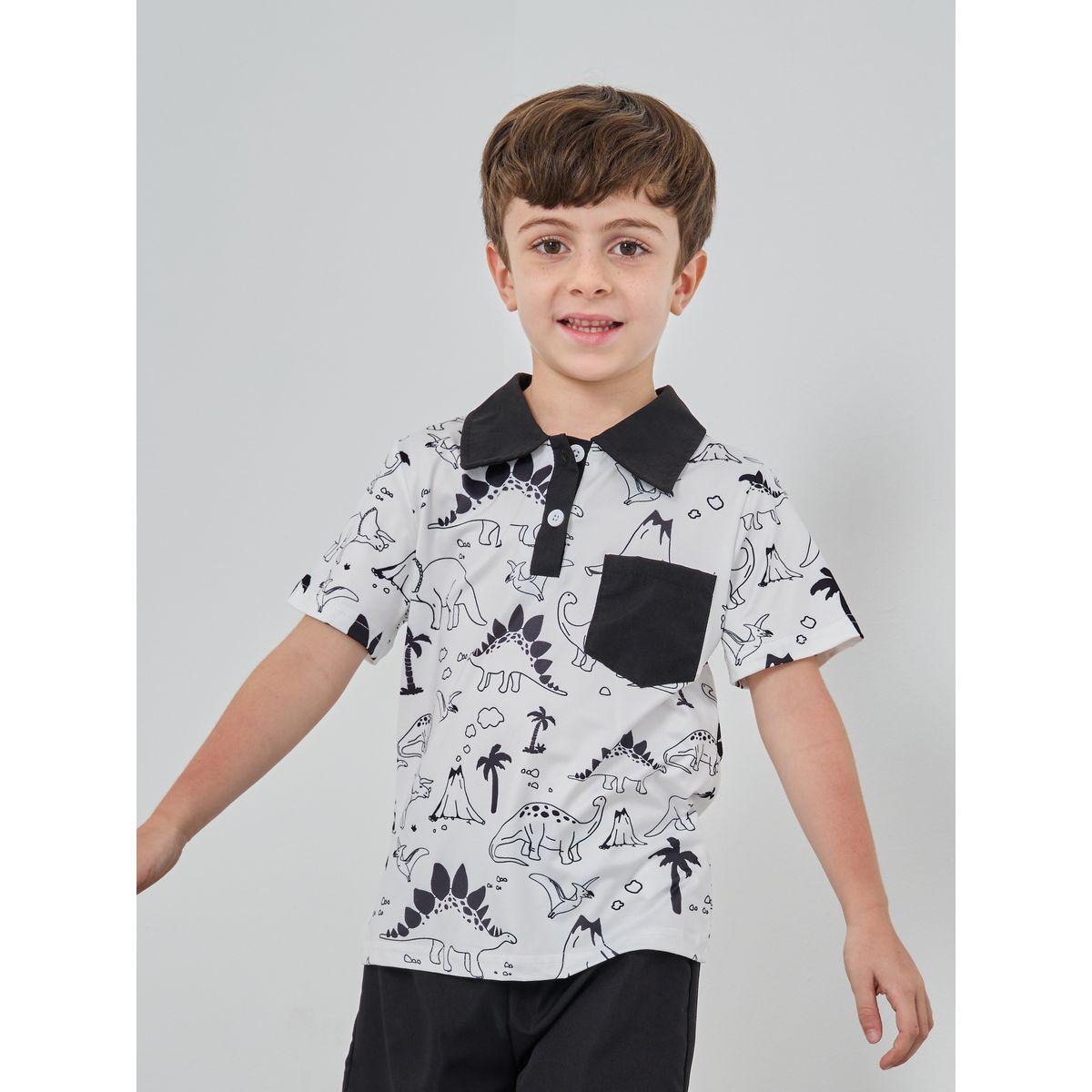 طقم من شورت وتيشيرت بولو بطبعة ديناصور-boys-clothing-setsandcoords-image-3