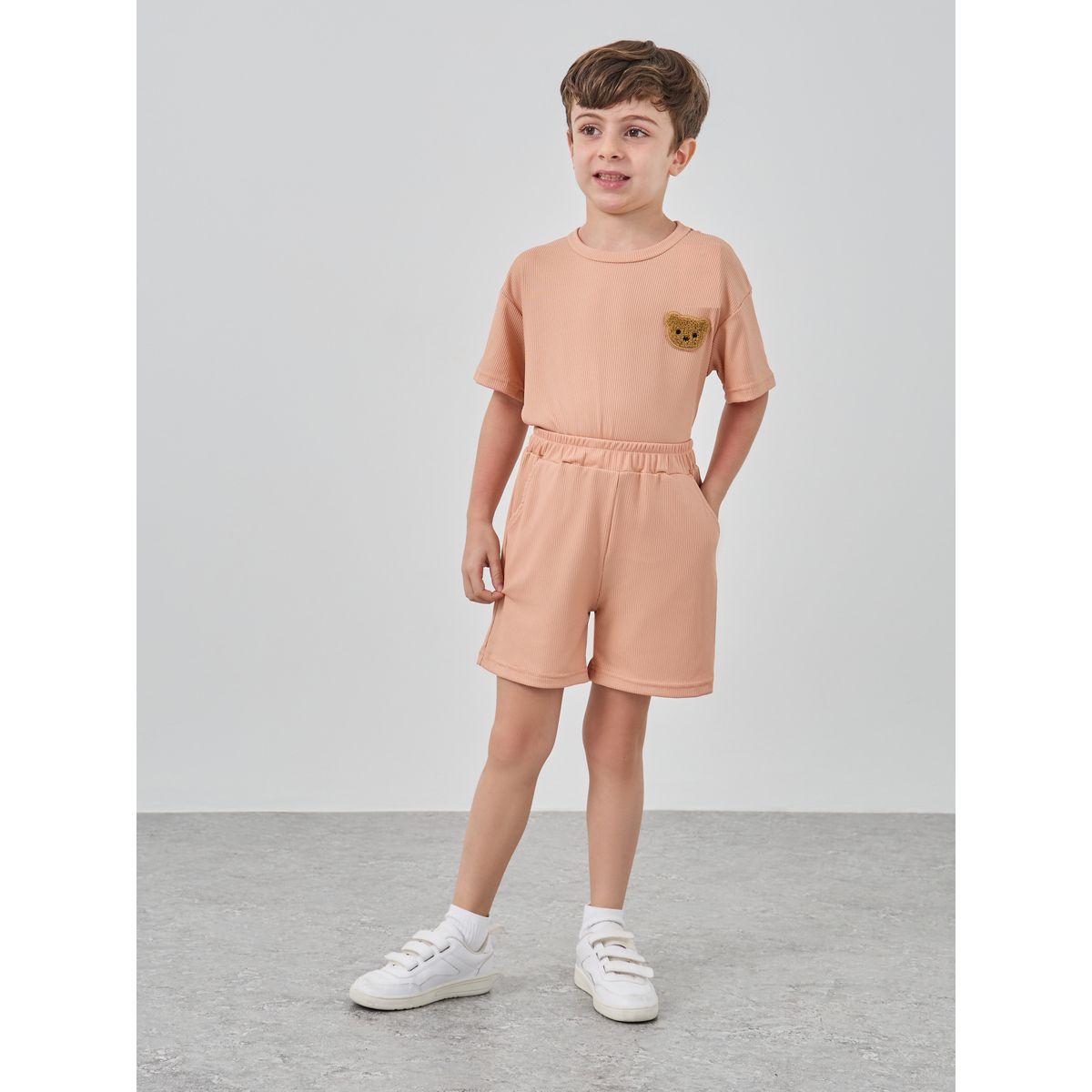 طقم من شورت وتيشيرت بتفاصيل مُطرزة-boys-clothing-setsandcoords-image-2