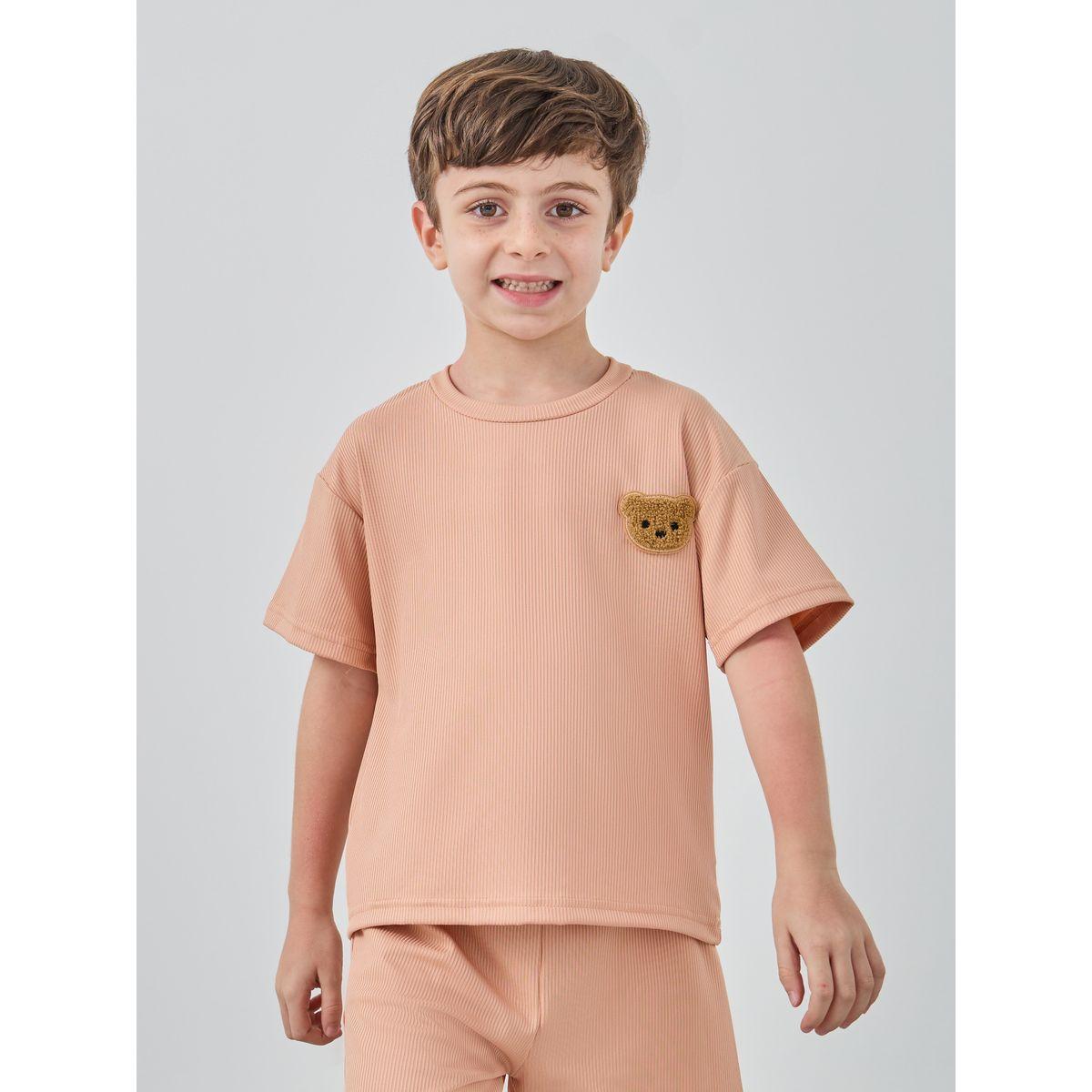 Styli Embroidery Patch Round Neck T-Shirt and Shorts Set-boys-clothing-setsandcoords-image-3