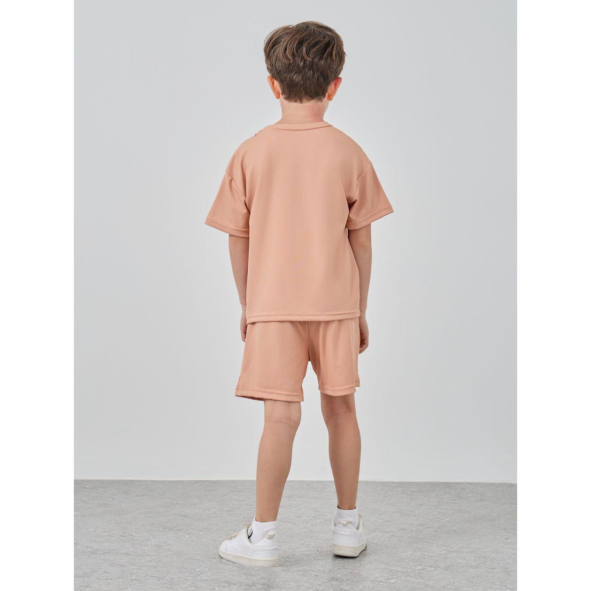 Styli Embroidery Patch Round Neck T-Shirt and Shorts Set-boys-clothing-setsandcoords-image-6