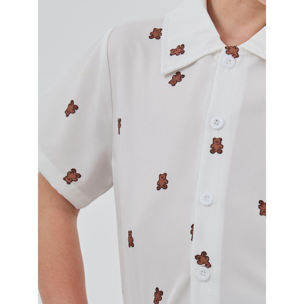طقم من شورت وقميص بطبعة دب-boys-clothing-setsandcoords-image-4