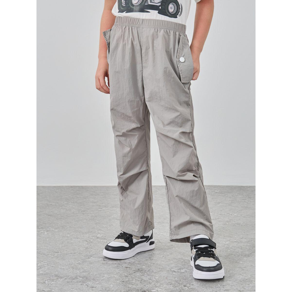 Styli Solid Elastic Waist Pocket Detail Pants-boys-clothing-bottoms-trousers-image-1