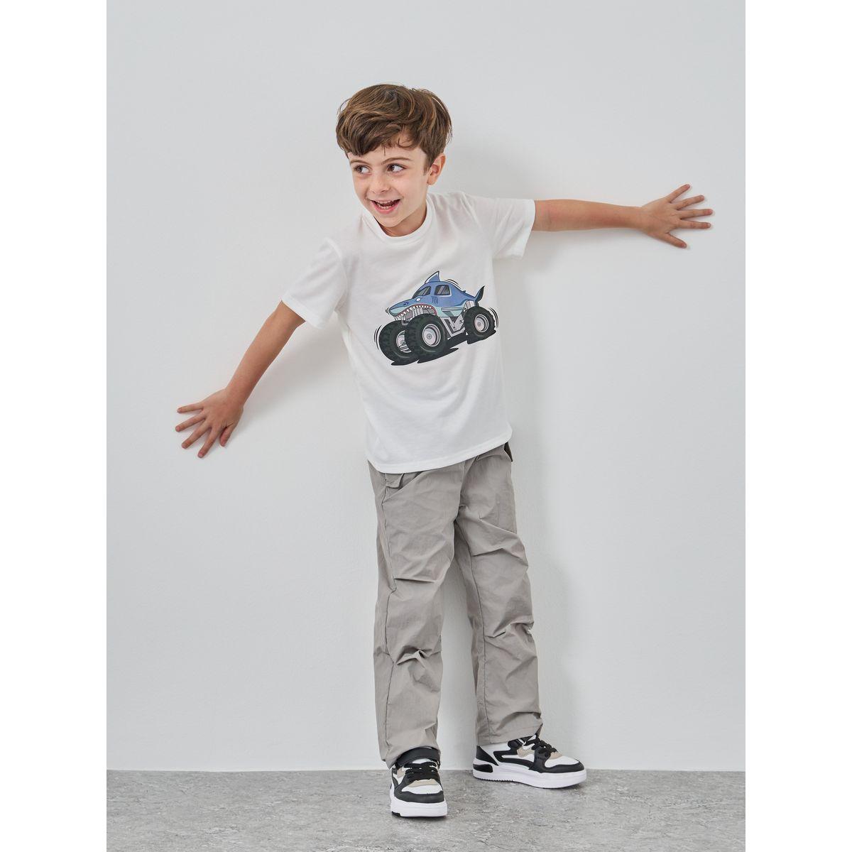 Styli Solid Elastic Waist Pocket Detail Pants-boys-clothing-bottoms-trousers-image-2