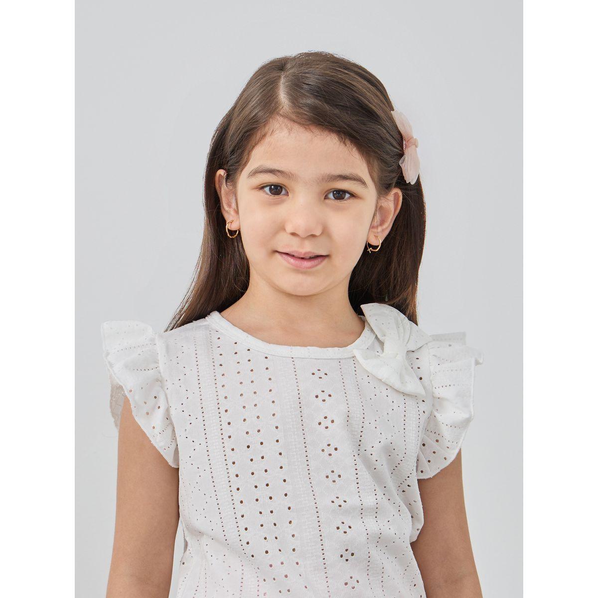 Styli Schiffli Bow Detail Top-girls-clothing-blousesandshirts-image-4
