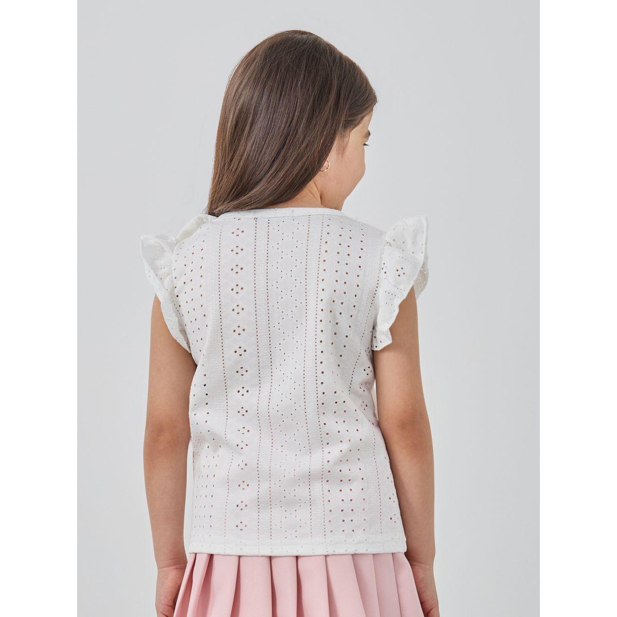 Styli Schiffli Bow Detail Top-girls-clothing-blousesandshirts-image-5