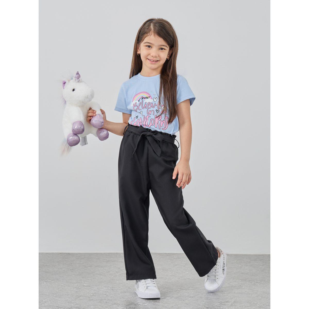 مجموعة من 2 - بنطال سادة بقصة أرجل مستقيمة-girls-clothing-bottoms-trousers-image-3