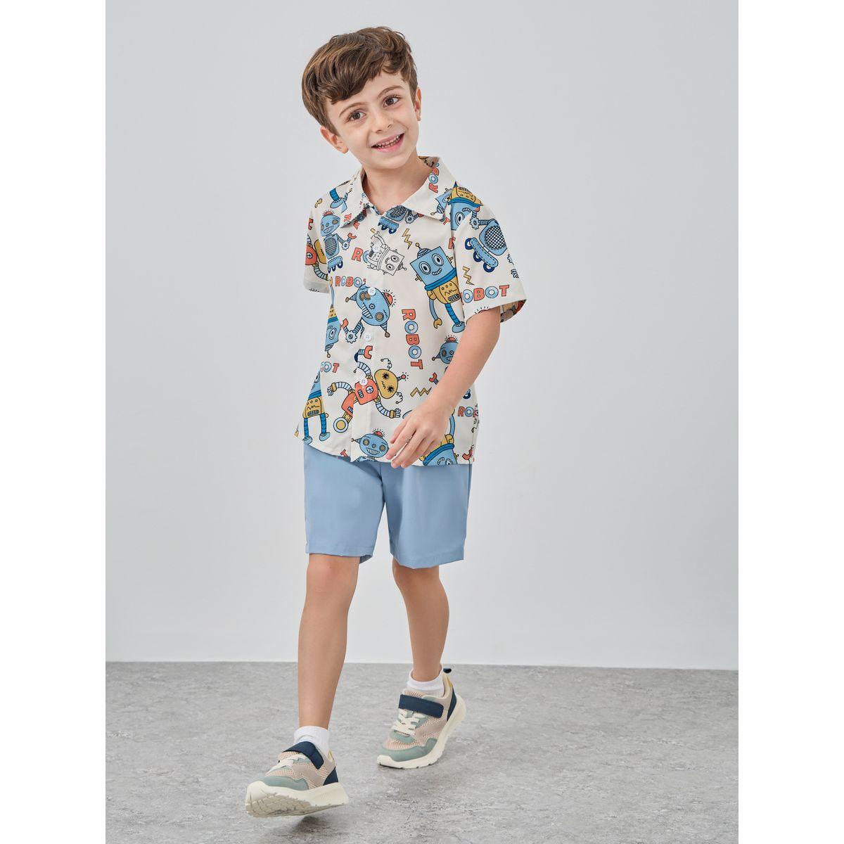 طقم من شورت وقميص بطبعة جرافيك-boys-clothing-setsandcoords-image-1