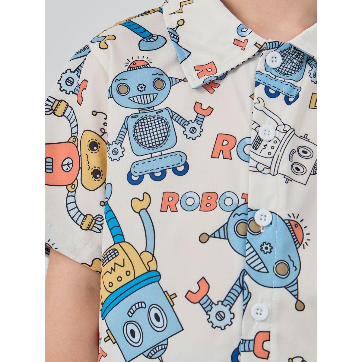 Styli Robot Graphic Print Shirt and Shorts Set-boys-clothing-setsandcoords-image-3