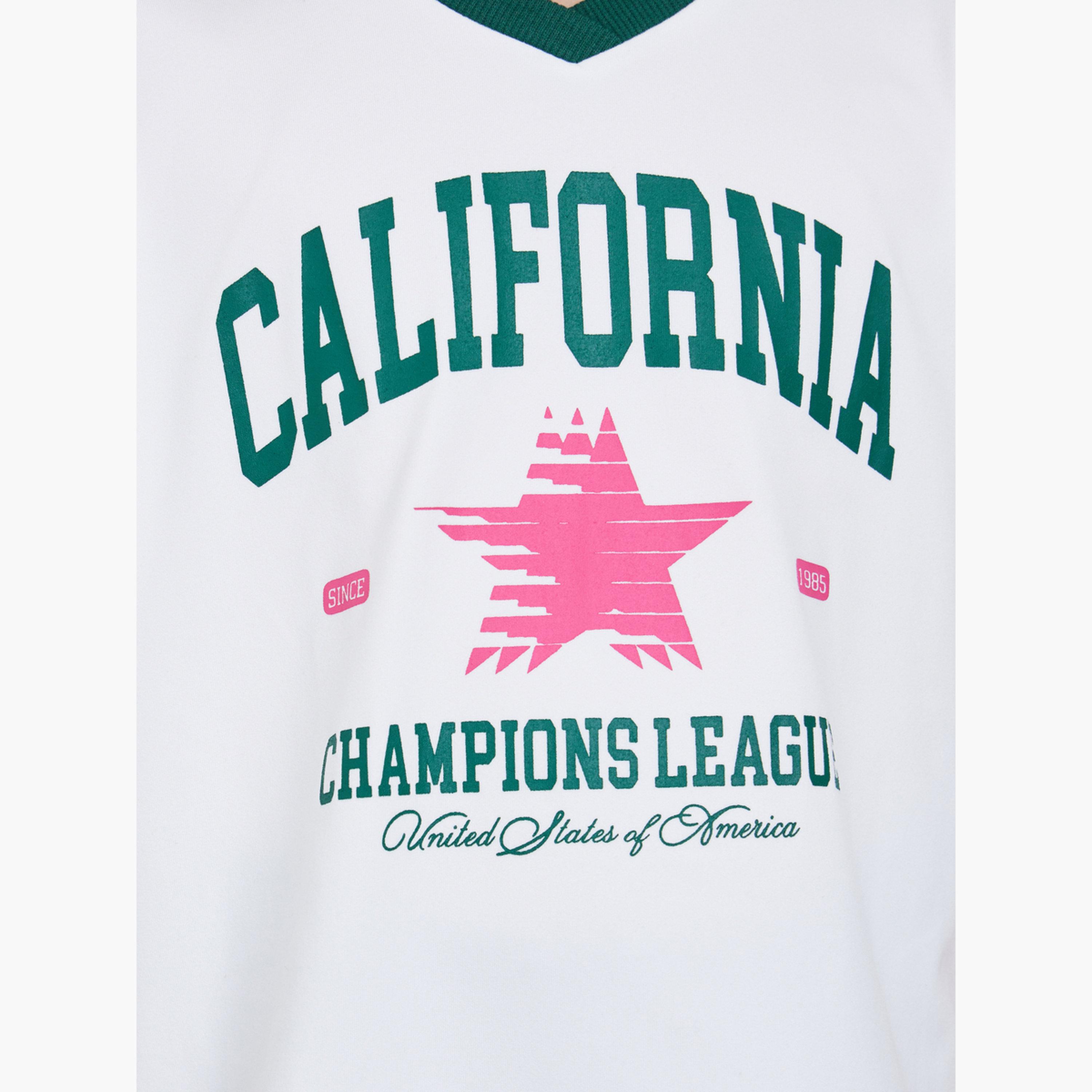 ستايلي - تي شيرت بولو مطبوع بقصّة مربعة للفتيات المراهقات-girls-clothing-tshirts-image-3