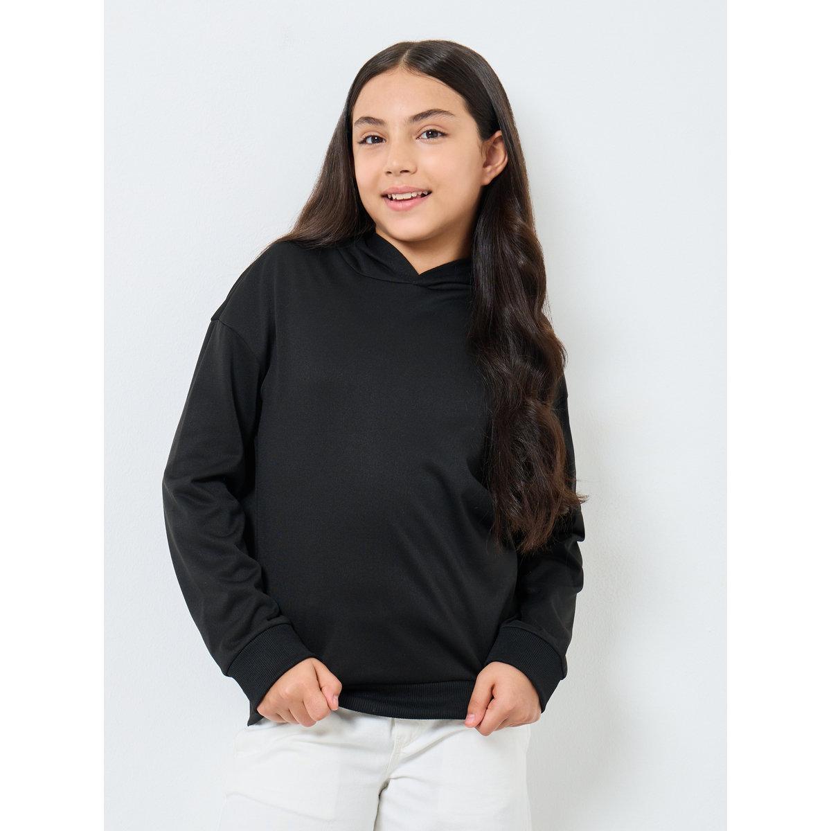 هودي سادة بقصة مريحة-girls-clothing-sweatshirts-image-1