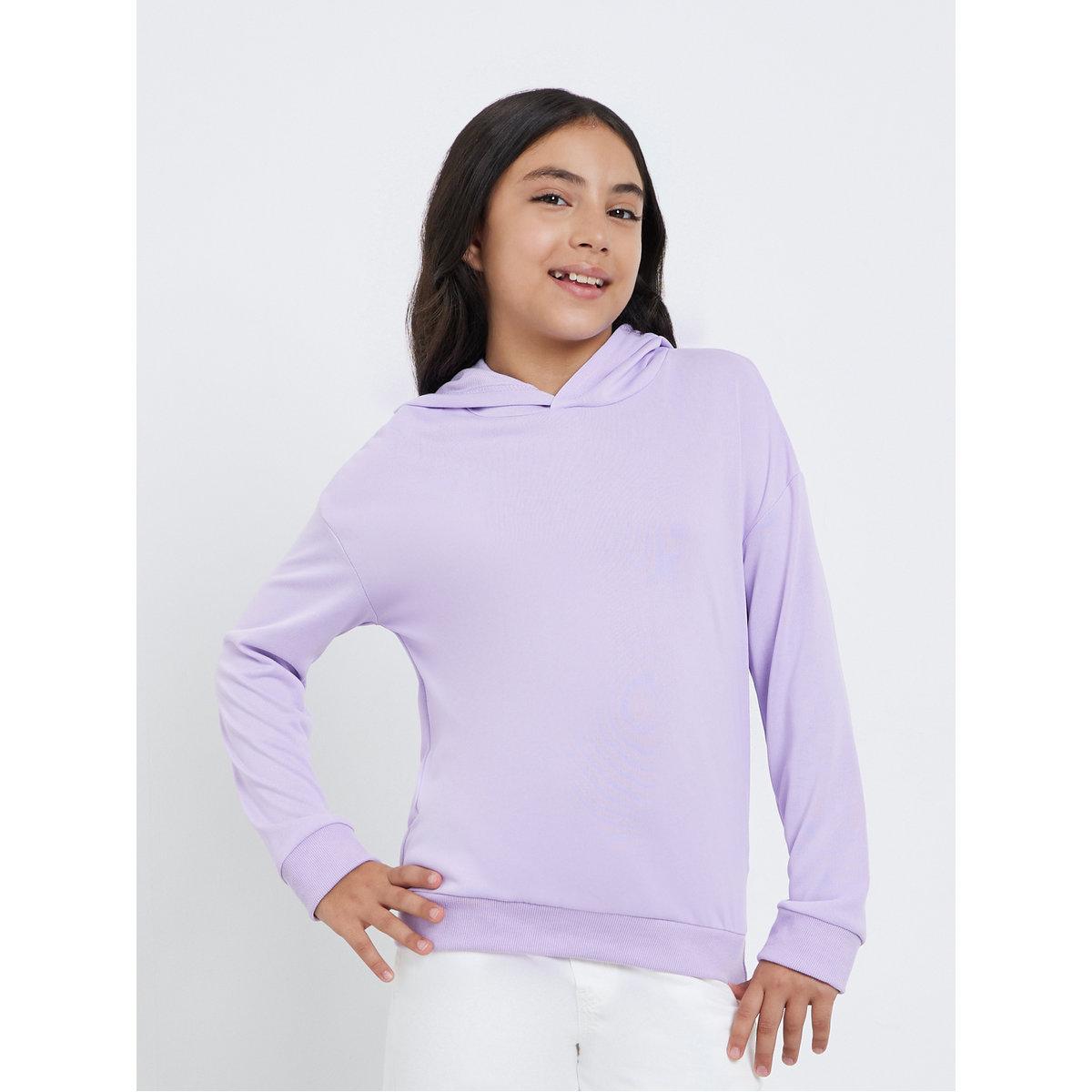 هودي سادة بقصة مريحة-girls-clothing-sweatshirts-image-1