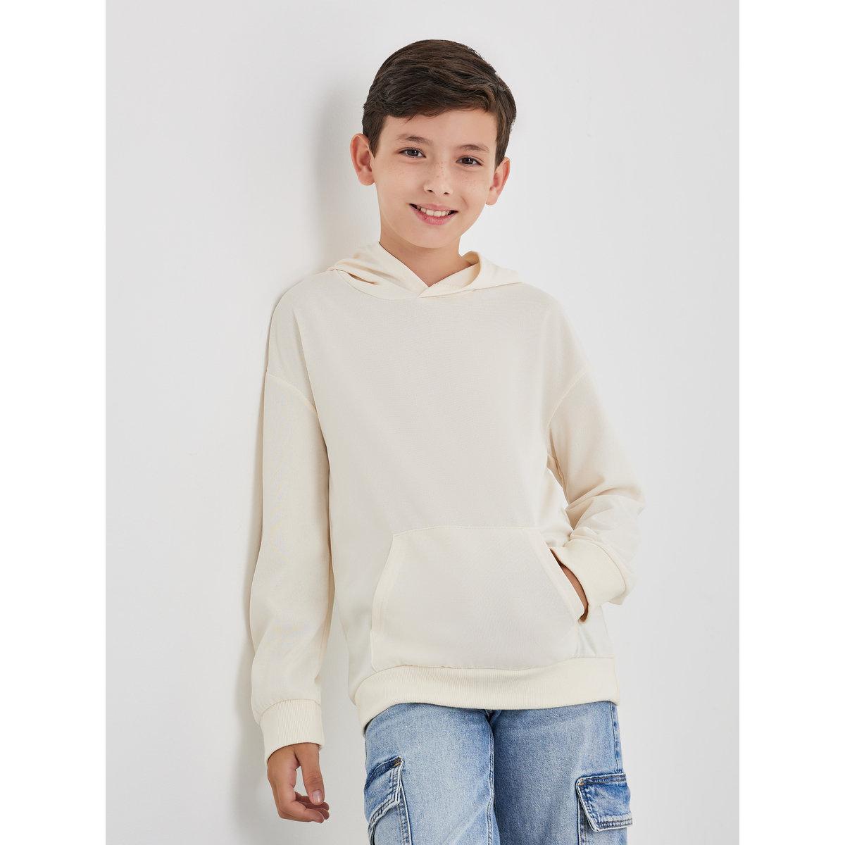 هودي بقصة مريحة مع تفاصيل جيب أمامي-boys-clothing-winterwear-sweatshirts-image-1