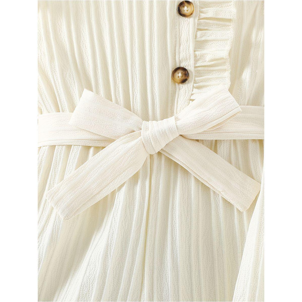 Styli Girls Beige Button Detail Belted Wide Leg Jumpsuit-girls-clothing-rompers-image-6