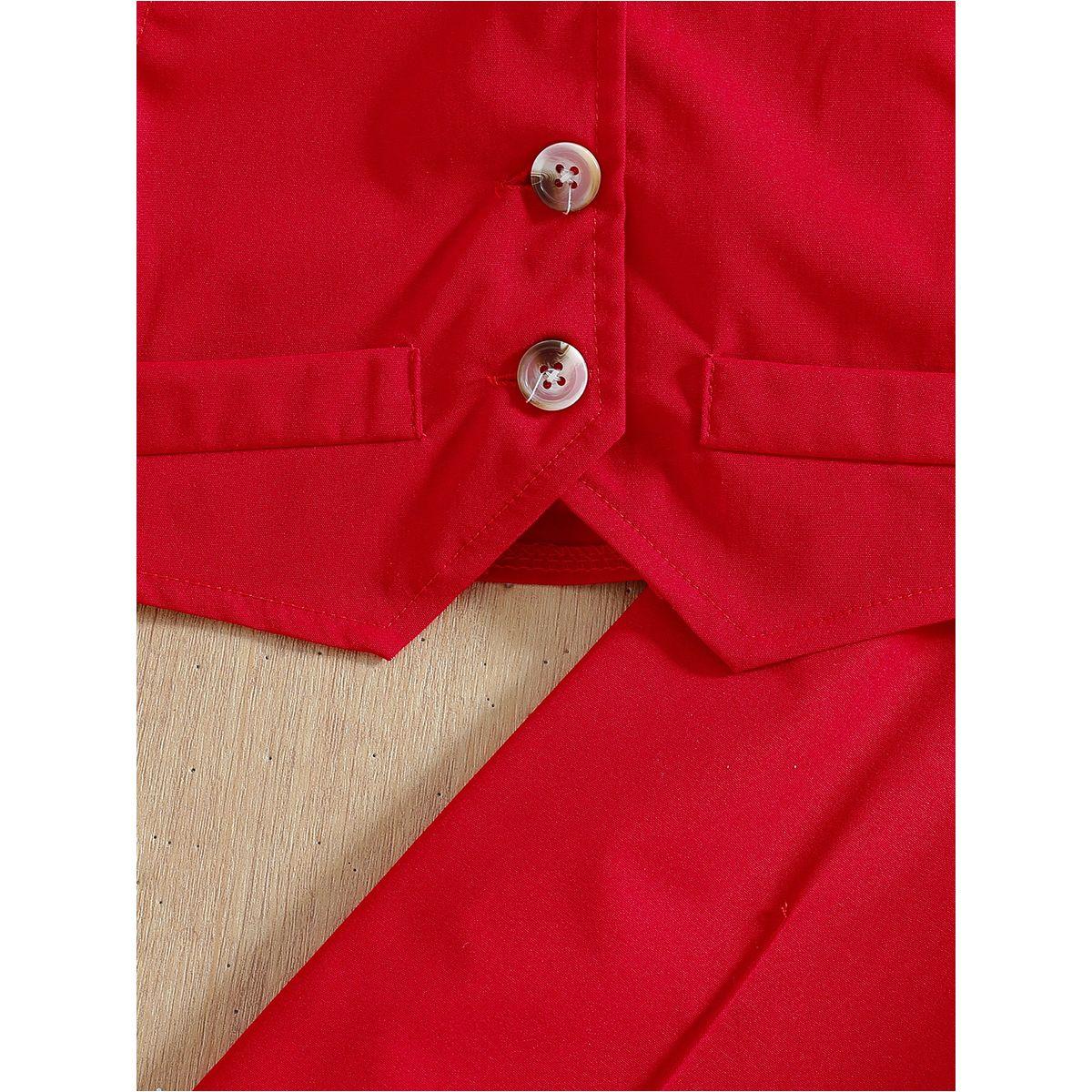 Styli Girls Red Button Detail Vest and Wide Leg Pants Set-girls-clothing-setsandcoords-image-4