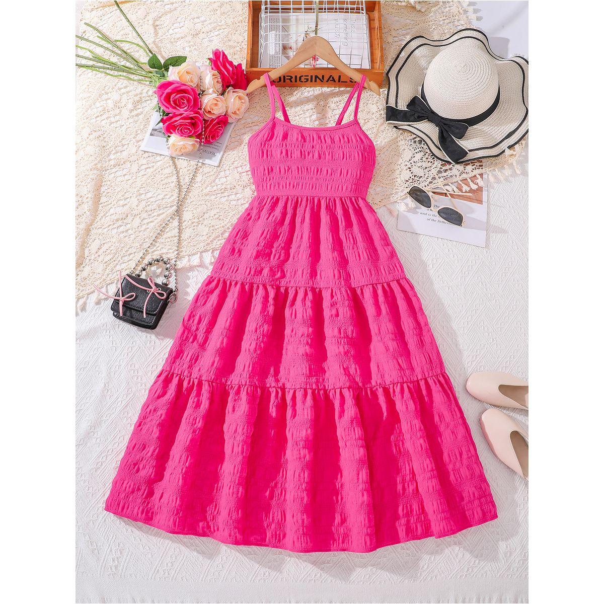 Styli Solid Ruffle Hem Textured Cami Dress-girls-clothing-dressesandjumpsuits-image-1