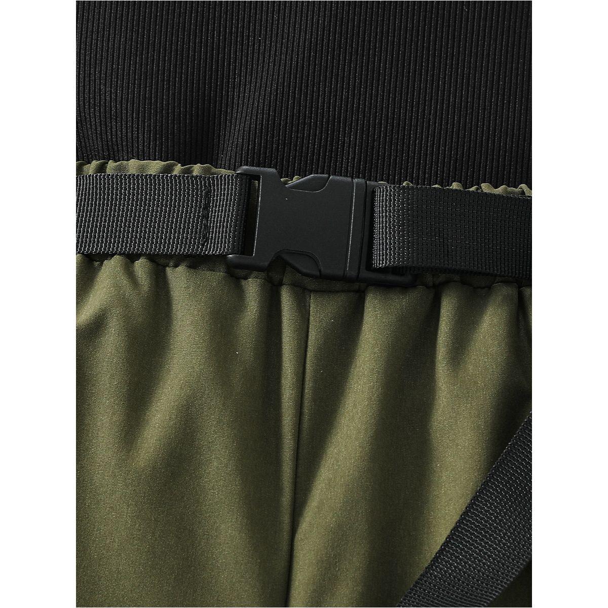 Styli Girls Olive Cold Shoulder Top and Belted Joggers Set-girls-clothing-setsandcoords-image-6