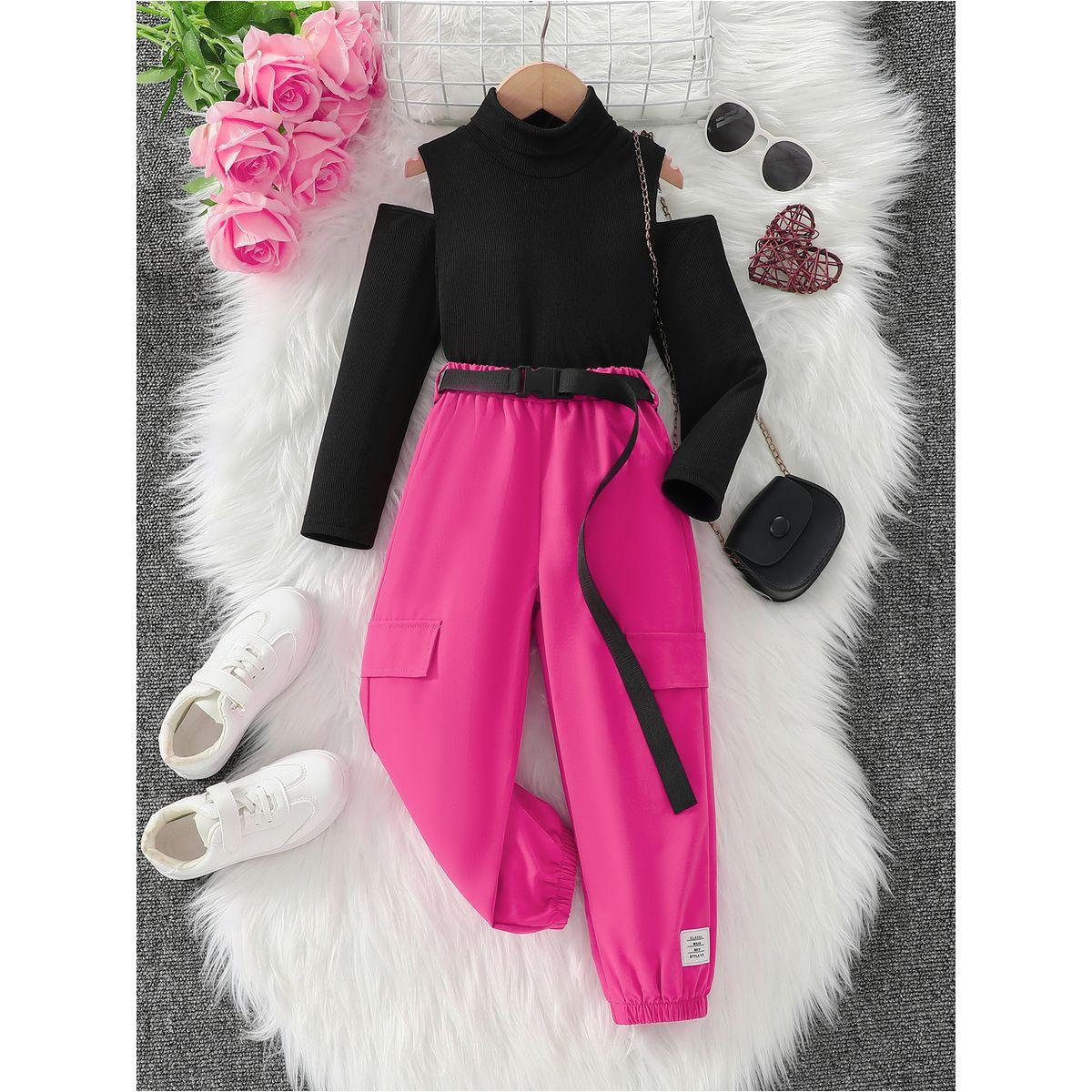 طقم من جوغر وبلوزة بأكتاف مكشوفة-girls-clothing-setsandcoords-image-1