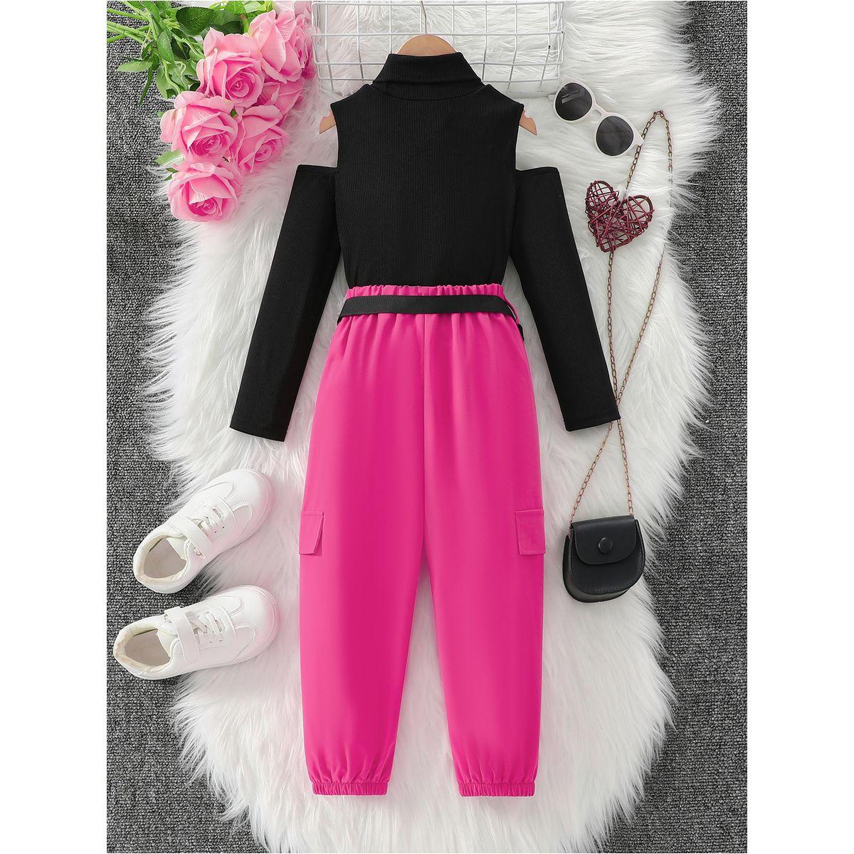 طقم من جوغر وبلوزة بأكتاف مكشوفة-girls-clothing-setsandcoords-image-2