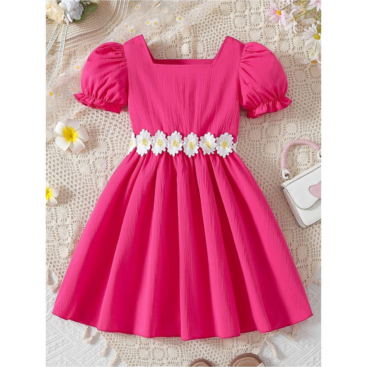 Styli Flower Lace Detail Square Neck Dress-girls-clothing-dressesandjumpsuits-image-1