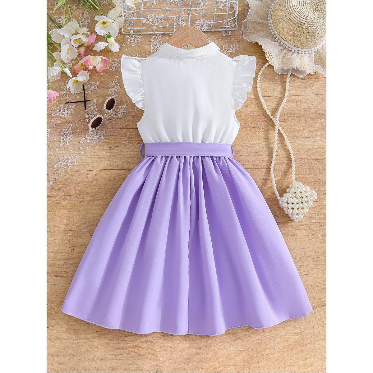 فستان بتفاصيل كشكش مع حزام-girls-clothing-dressesandjumpsuits-image-2
