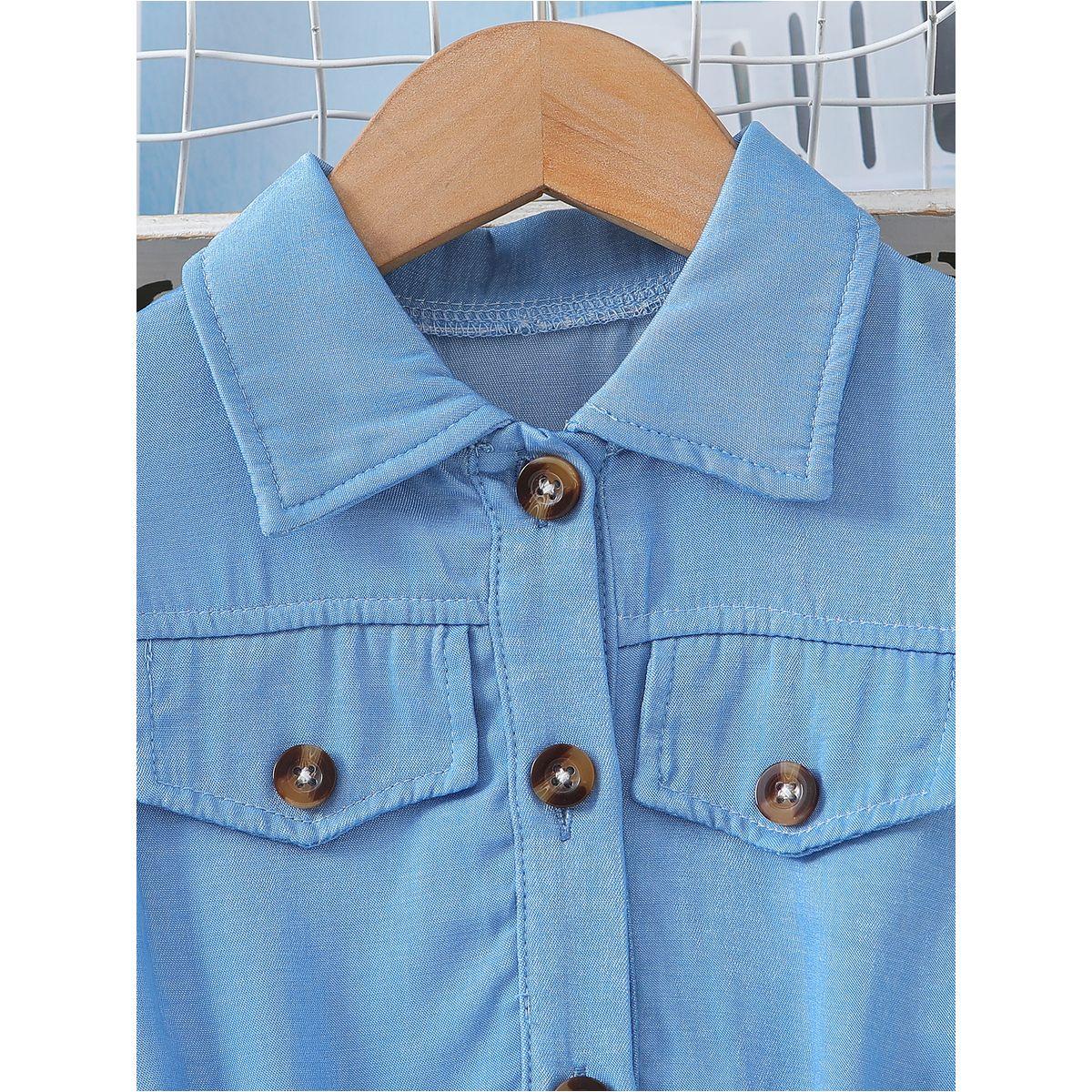 Styli Solid Button Front Belted Dress-girls-clothing-dressesandjumpsuits-image-3