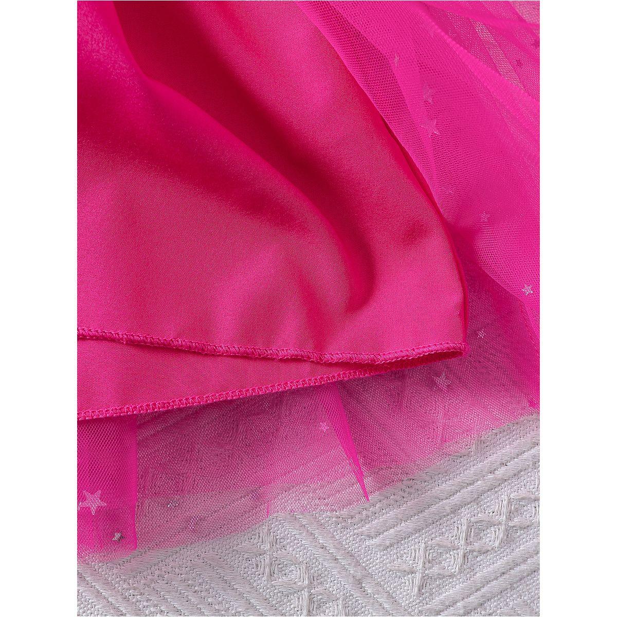 Styli Girls Neon Pink Embellished Smocking Detail A-Line Dress-girls-clothing-dressesandjumpsuits-image-6