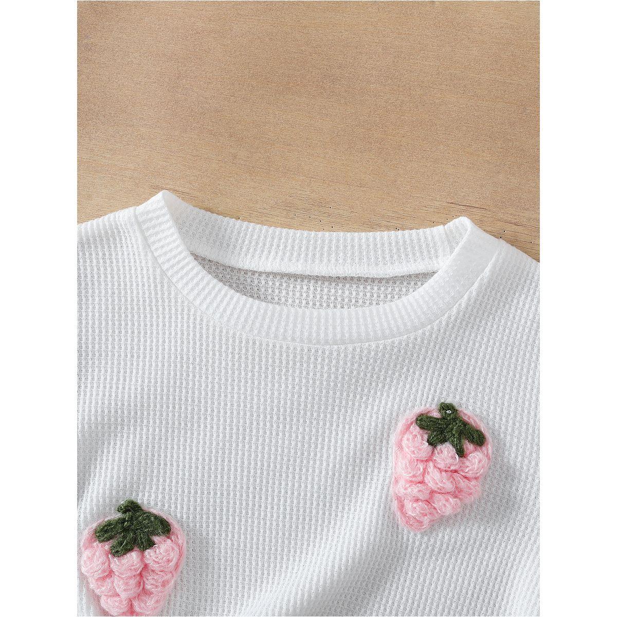 Styli Embroidery Patch Detail Knitted T-Shirt and Flared Pants Set-girls-clothing-setsandcoords-image-3
