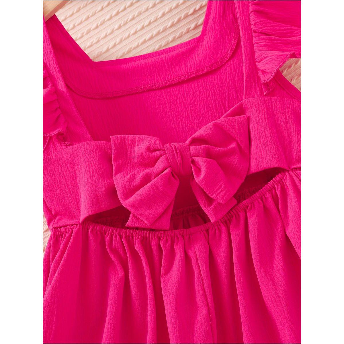 Styli Solid Square Neck Dress with Ruffle Hem-girls-clothing-dressesandjumpsuits-image-3