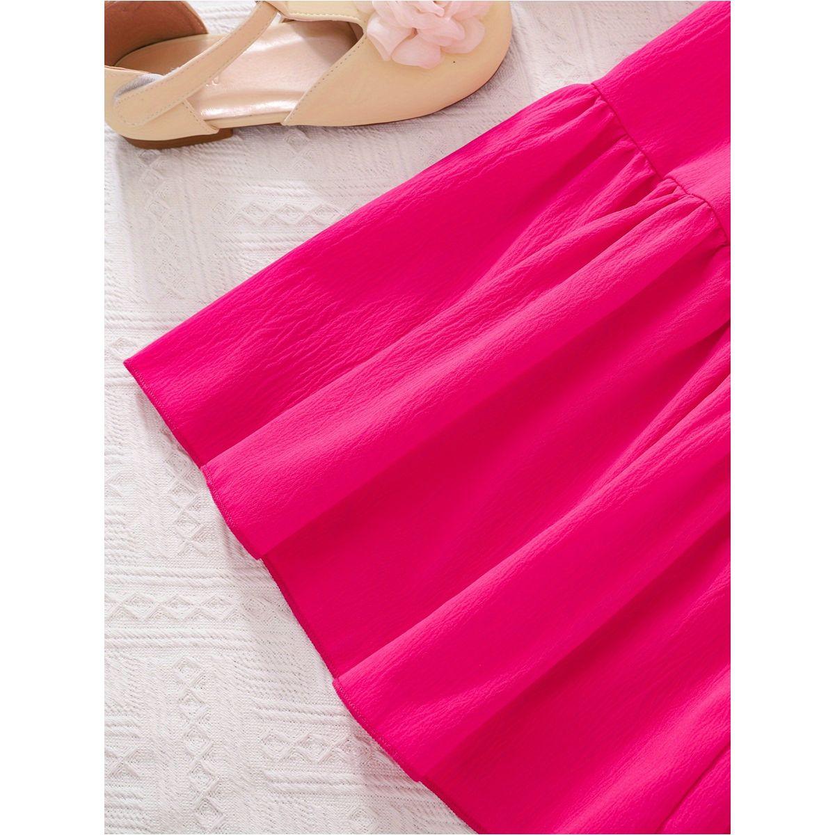 Styli Solid Square Neck Dress with Ruffle Hem-girls-clothing-dressesandjumpsuits-image-5