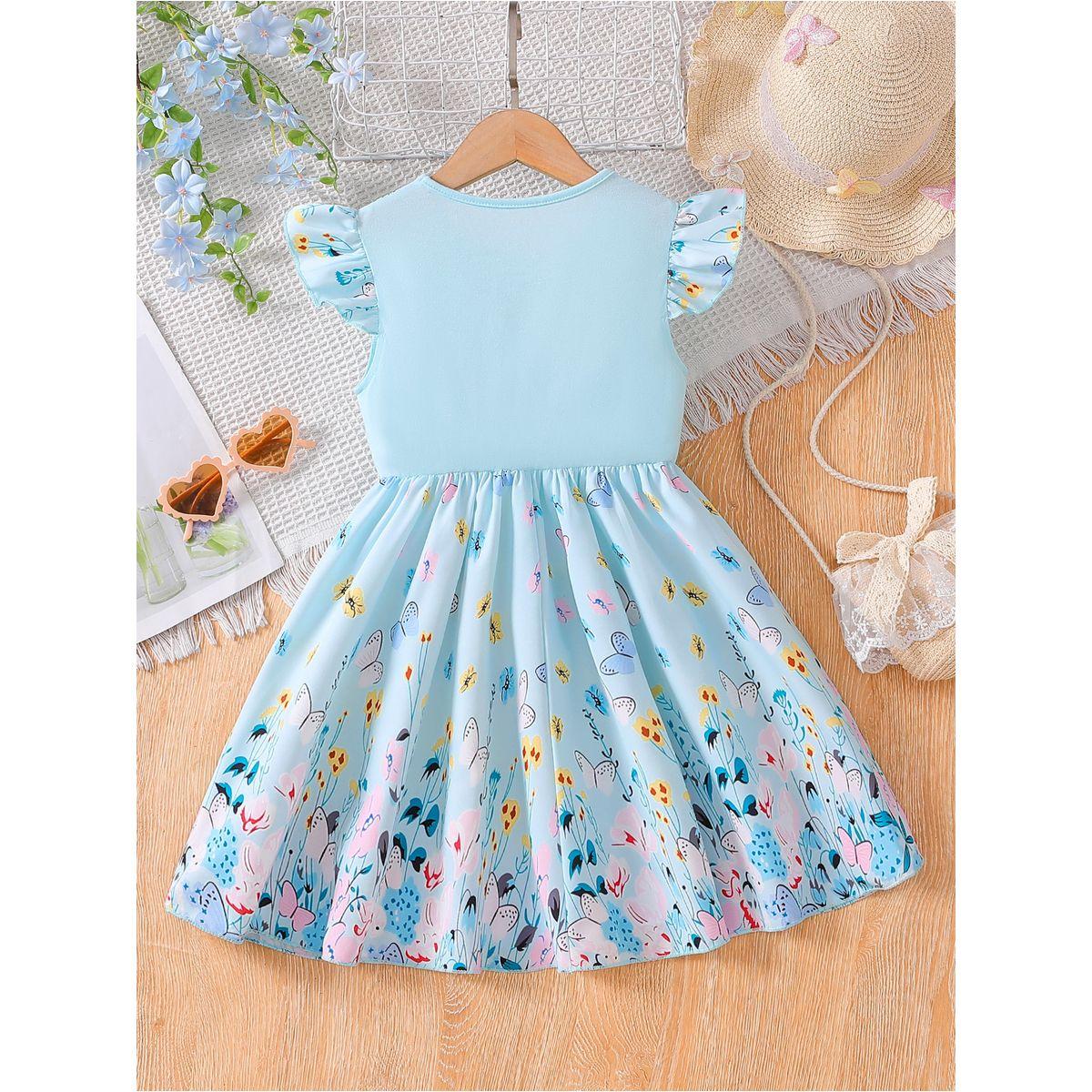 Styli Floral Print Ruffle Hem Dress with Bow Detail-girls-clothing-dressesandjumpsuits-image-2