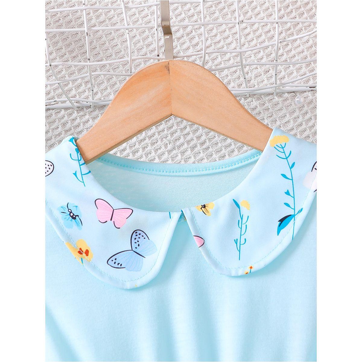 Styli Floral Print Ruffle Hem Dress with Bow Detail-girls-clothing-dressesandjumpsuits-image-3