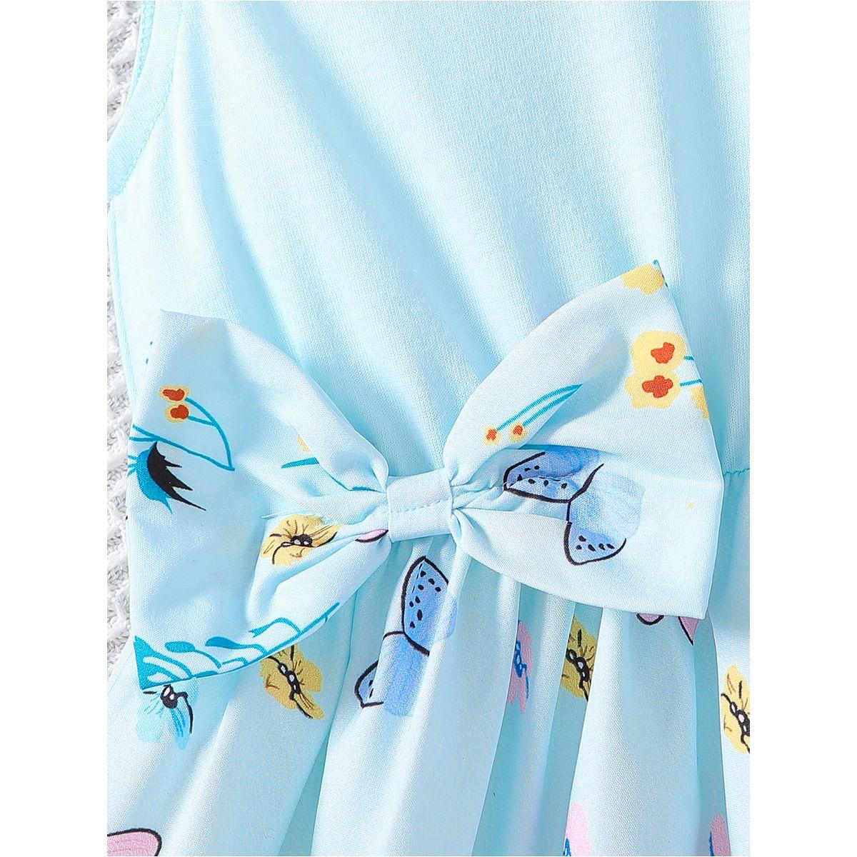 Styli Floral Print Ruffle Hem Dress with Bow Detail-girls-clothing-dressesandjumpsuits-image-5