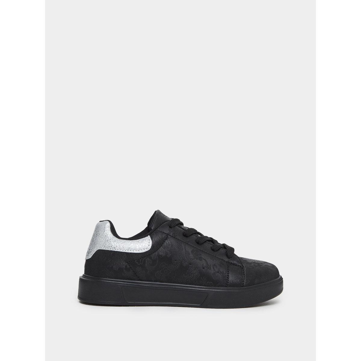 Styli Black Floral Print Sneakers-girls-shoes-sneakers-image-1