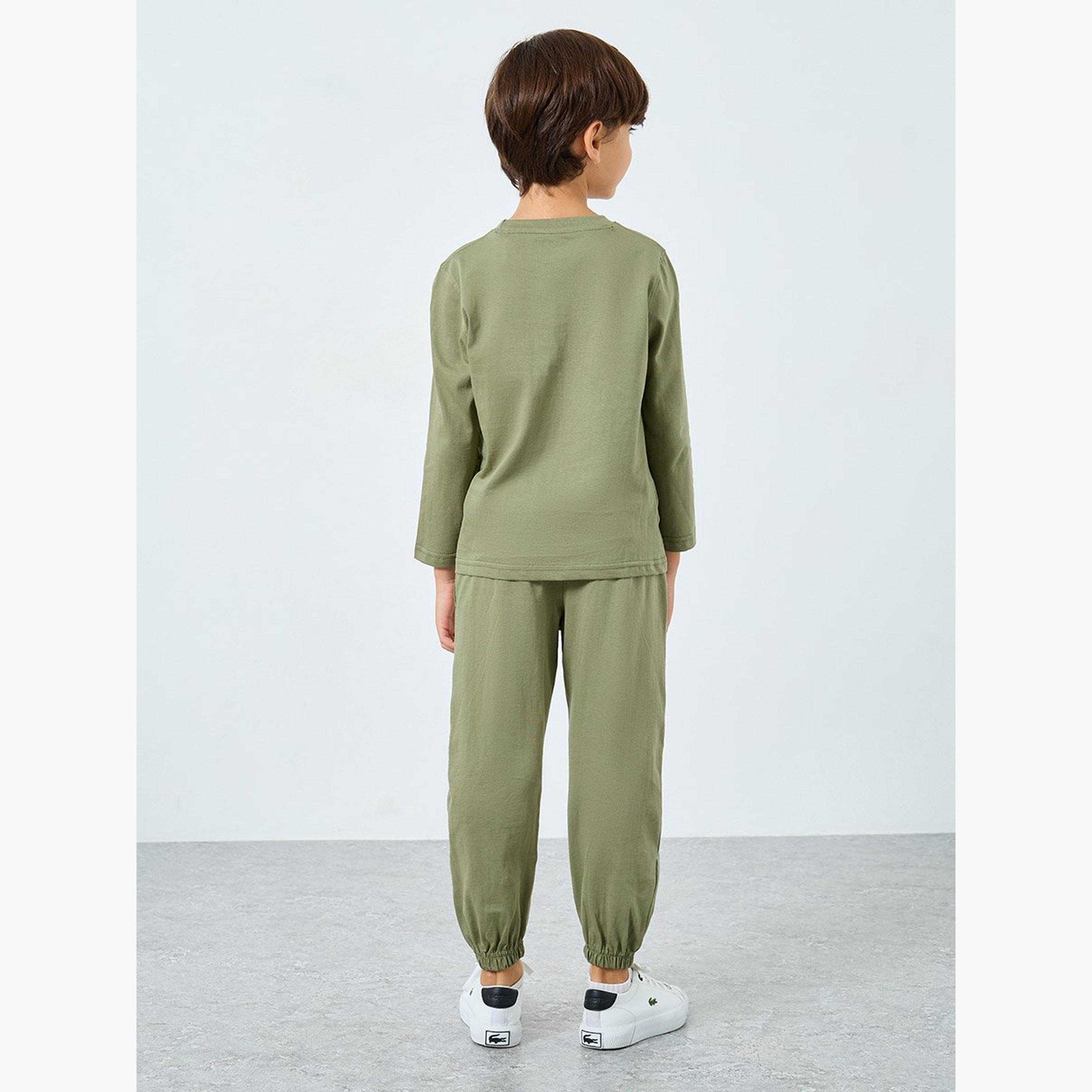 Styli Boys Green Long Sleeve T-Shirt and Joggers Set-boys-clothing-setsandcoords-image-6