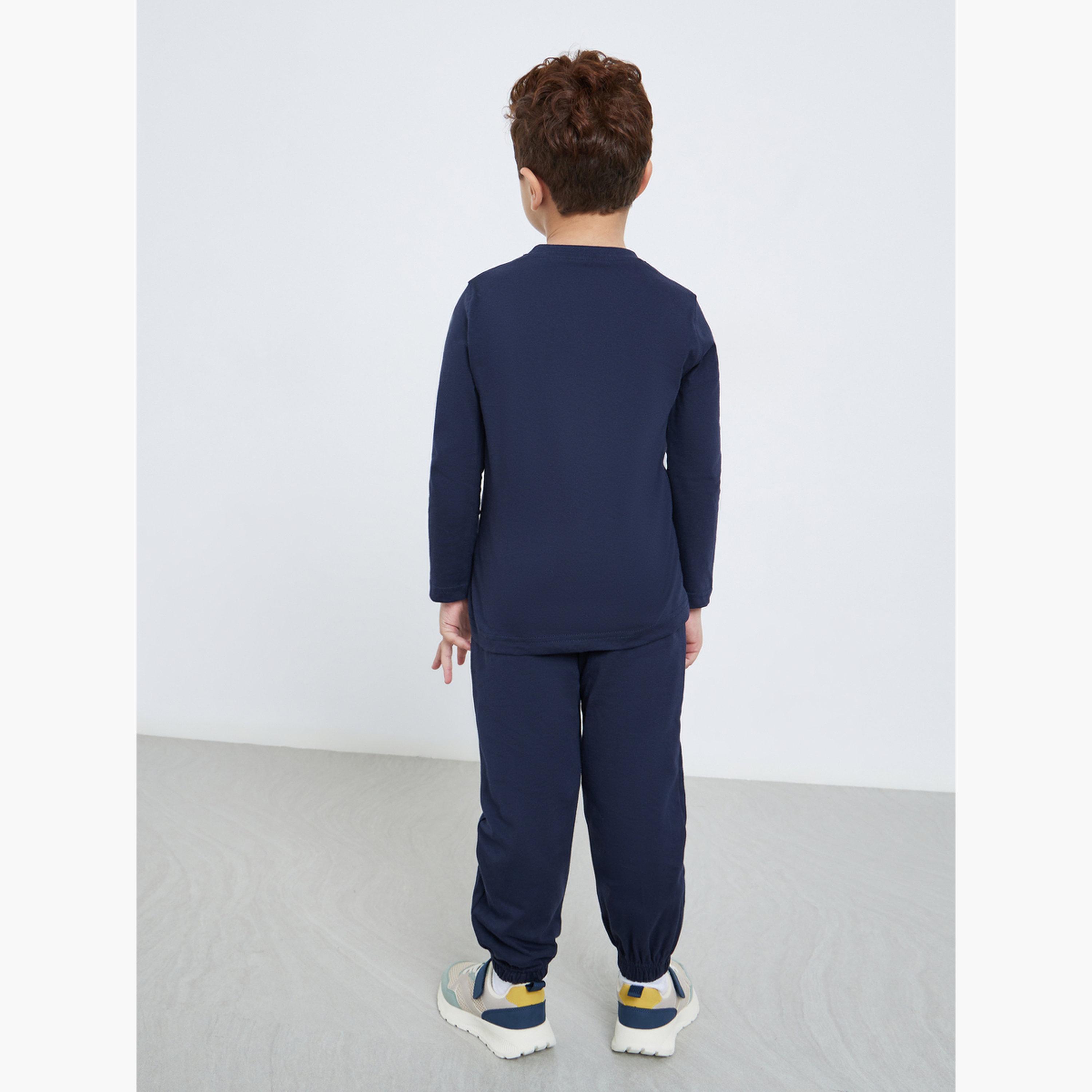 Styli Boys Navy Long Sleeve T-Shirt and Joggers Set-boys-clothing-setsandcoords-image-4