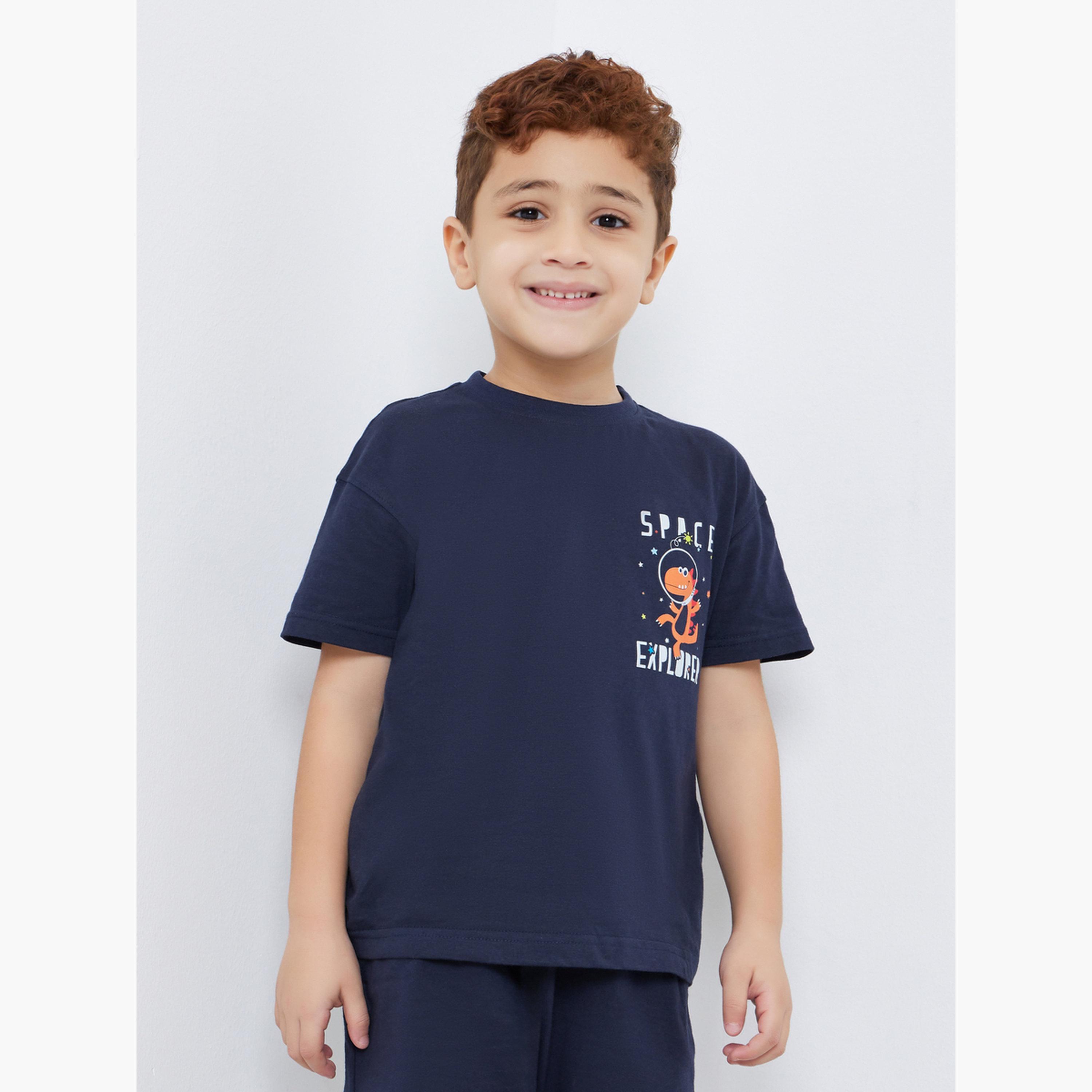 Styli Boys Graphic Print T-Shirt and Shorts Set-boys-clothing-setsandcoords-image-3