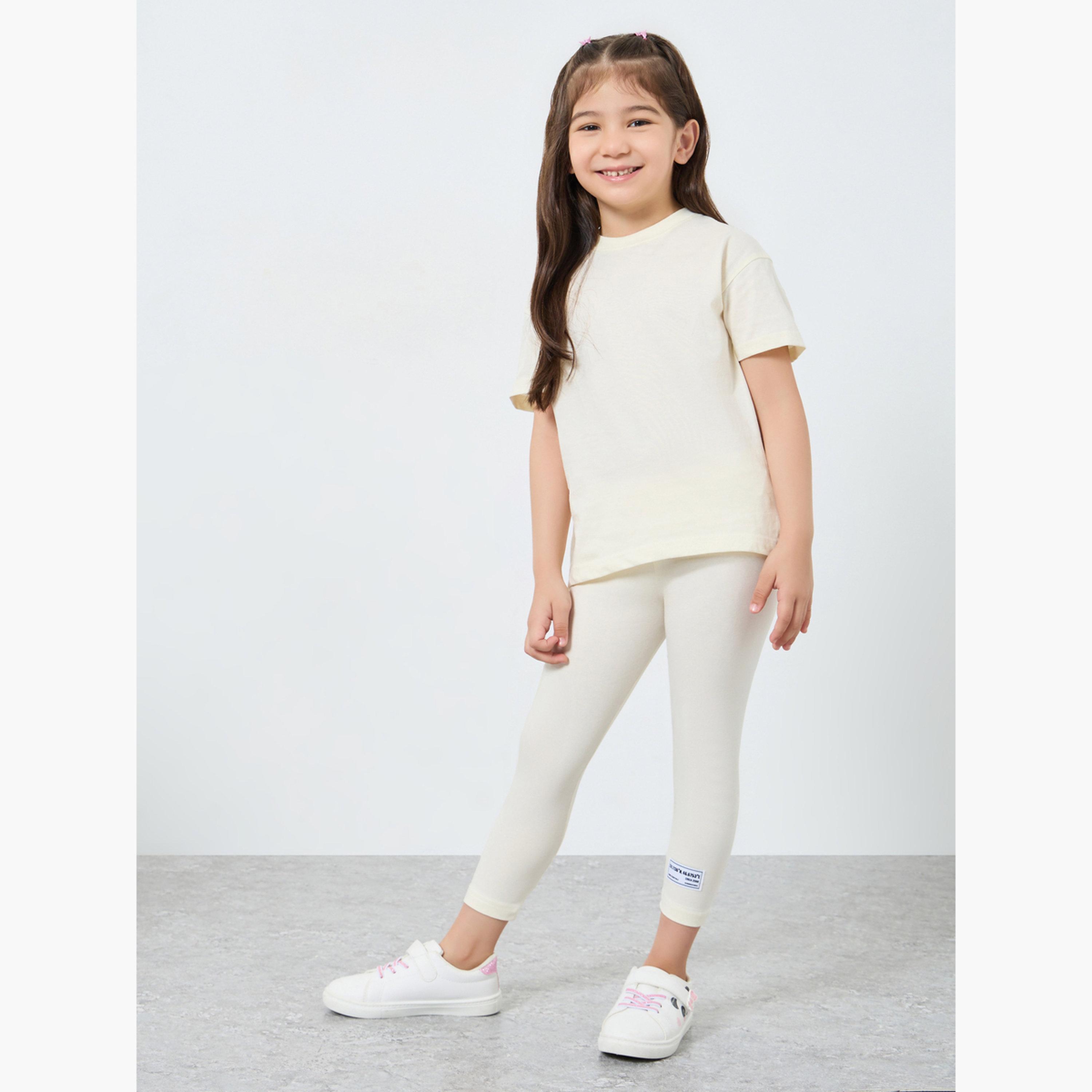 Styli Slogan Print Oversized T-Shirt and Leggings Set-girls-clothing-setsandcoords-image-1