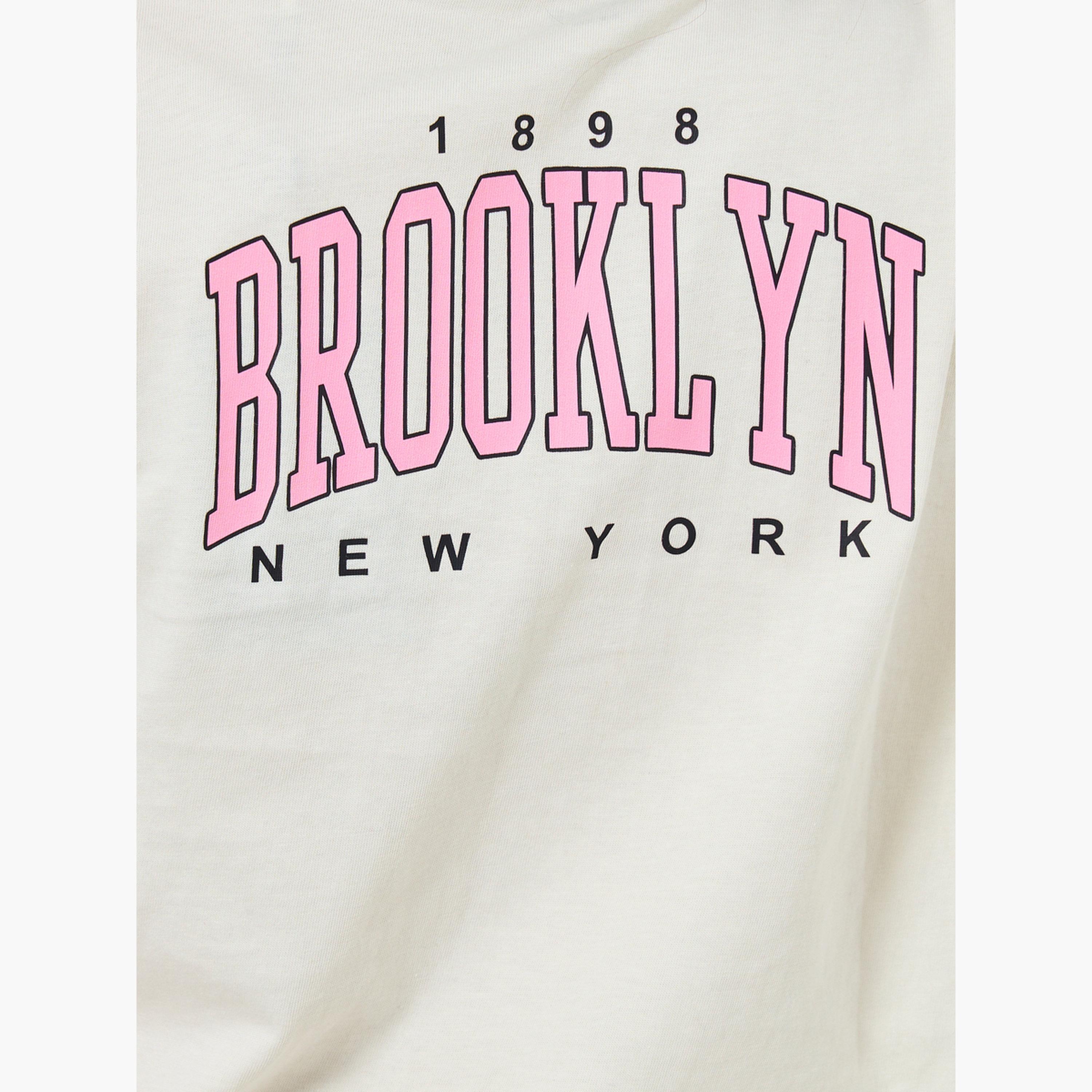 Styli Slogan Print Oversized T-Shirt and Leggings Set-girls-clothing-setsandcoords-image-4