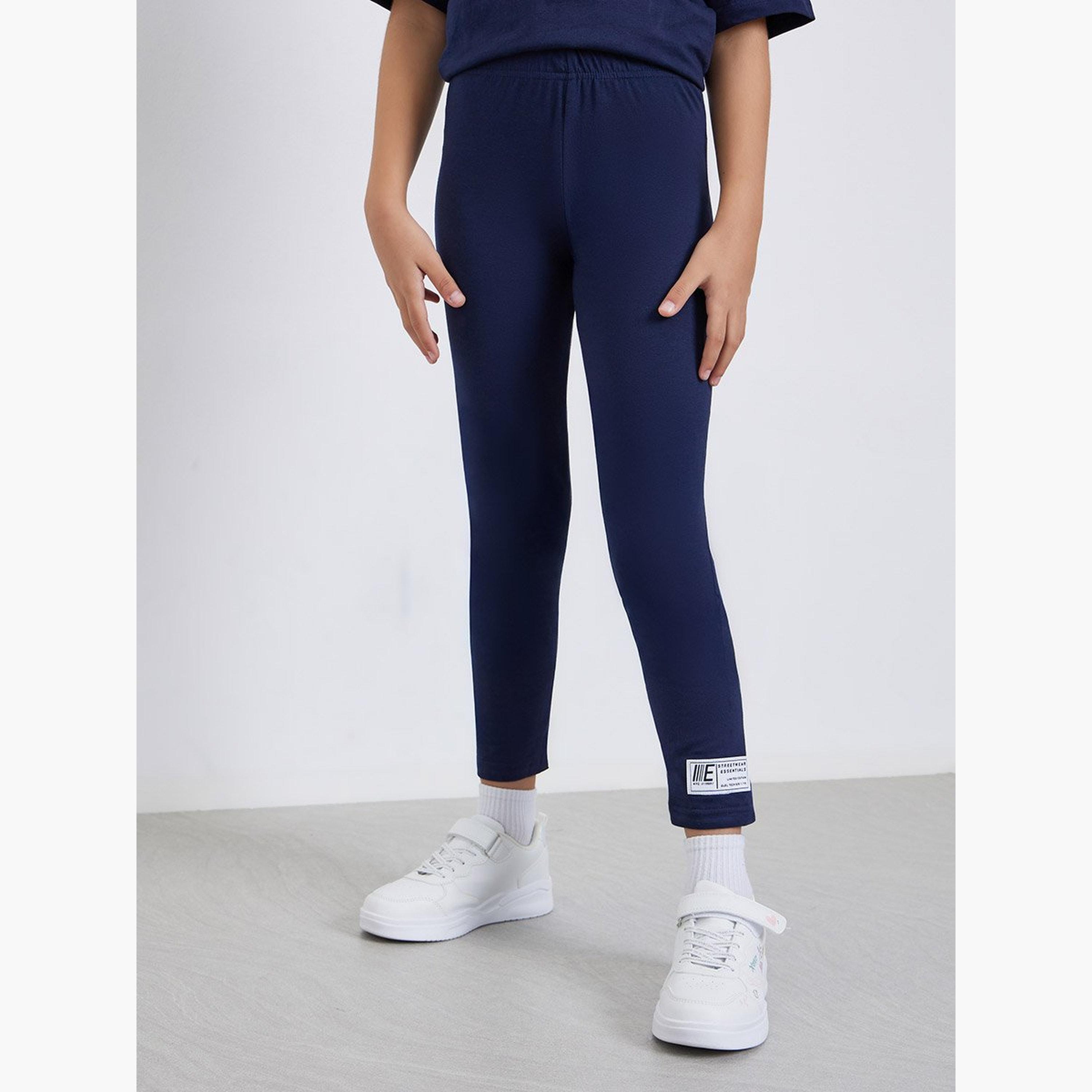 Styli Teens Navy Cotton Oversized T-Shirt and Legging Set-girls-clothing-setsandcoords-image-5