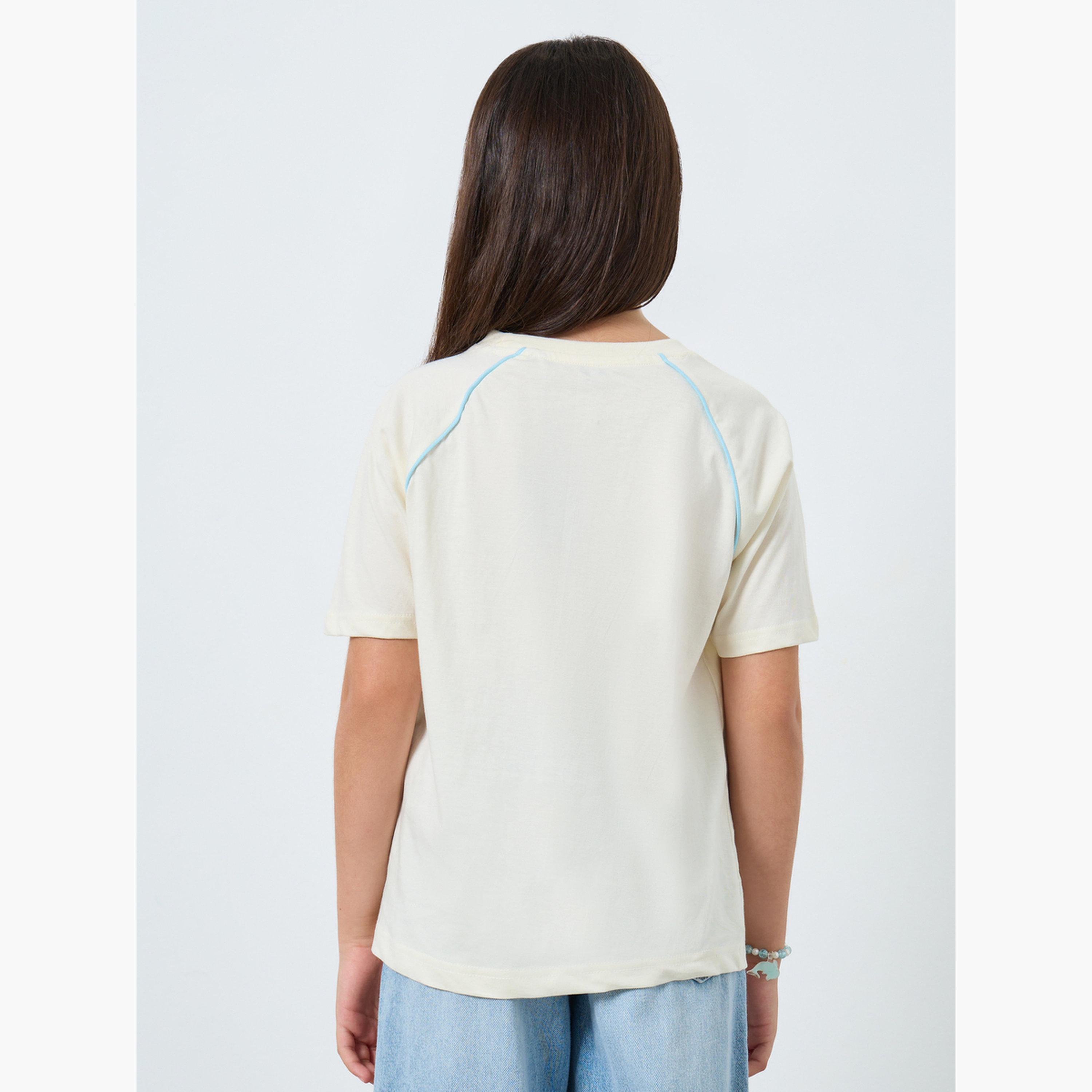 Styli Teens Off White Raglan Sleeve T-Shirt-girls-clothing-tshirts-image-3